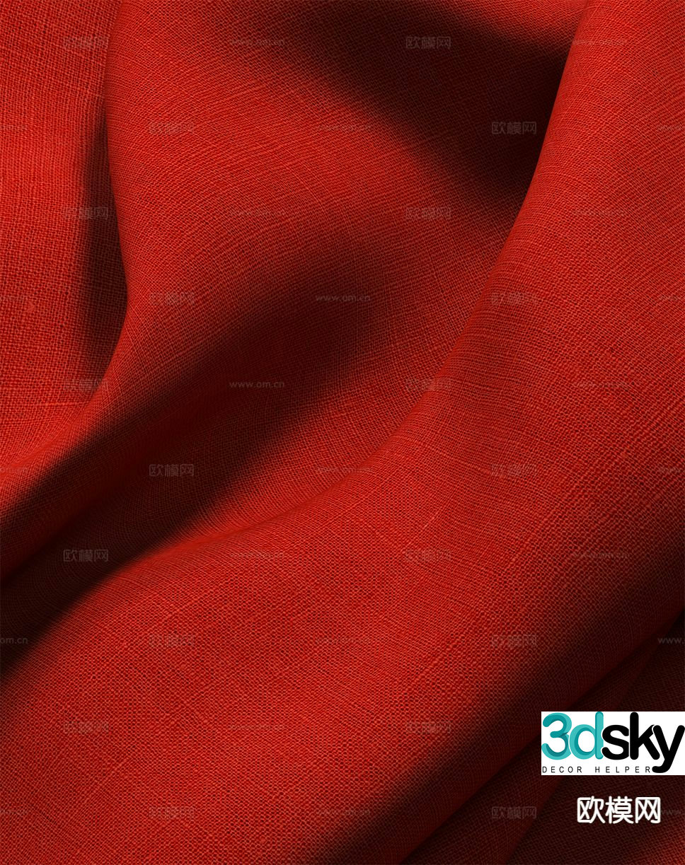 Modern red fabric 3d model