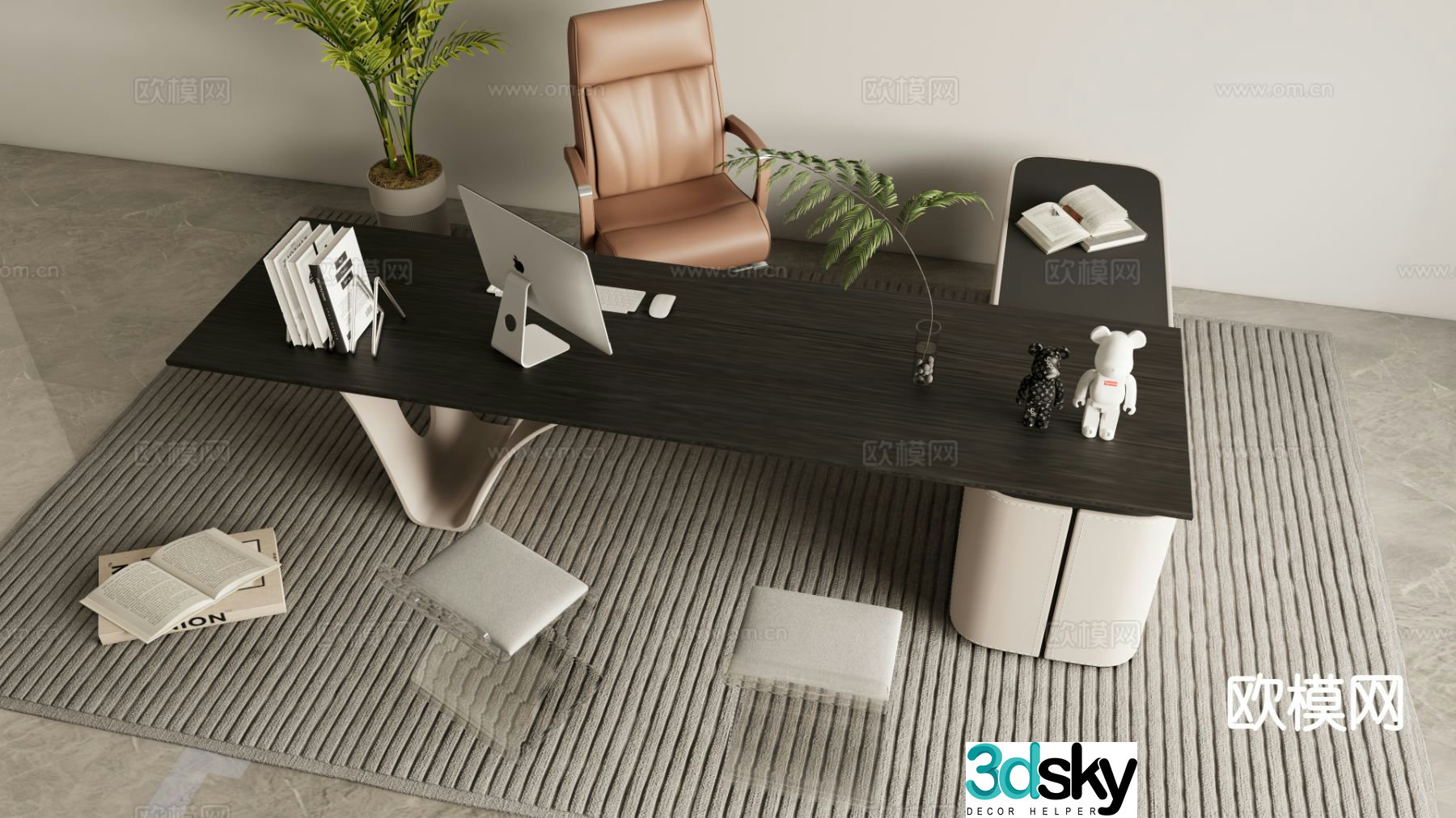 Modern manager desk boss desk desk desk 3d model