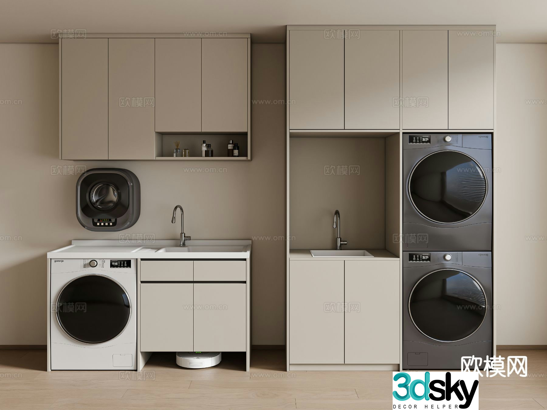 Modern washing machine cabinet 3d model