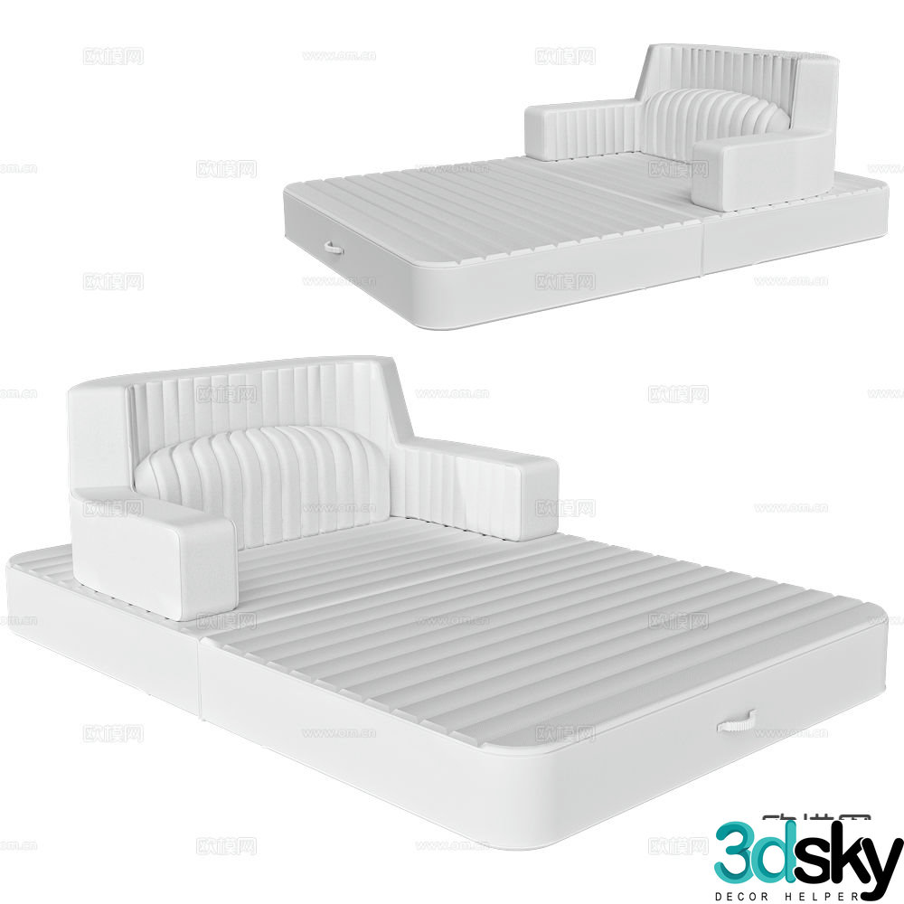Modern double bed beach bed 3d model
