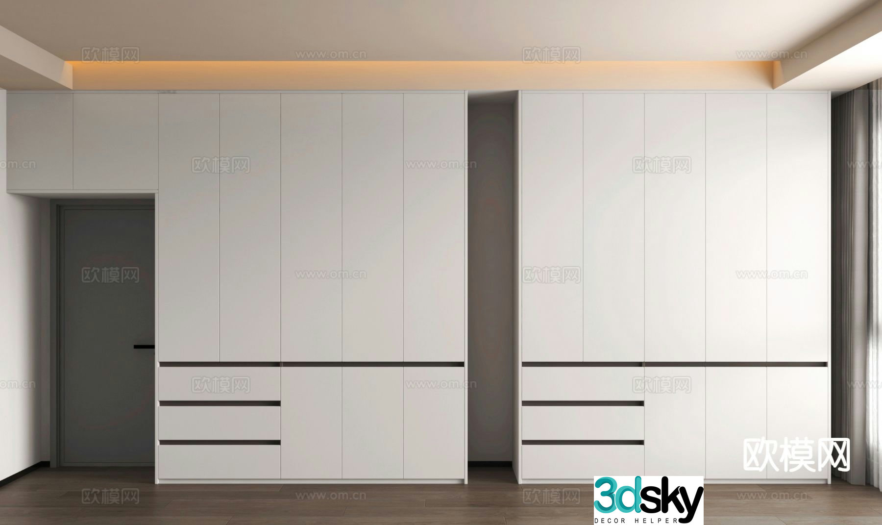 Modern wardrobe custom wardrobe 3d model