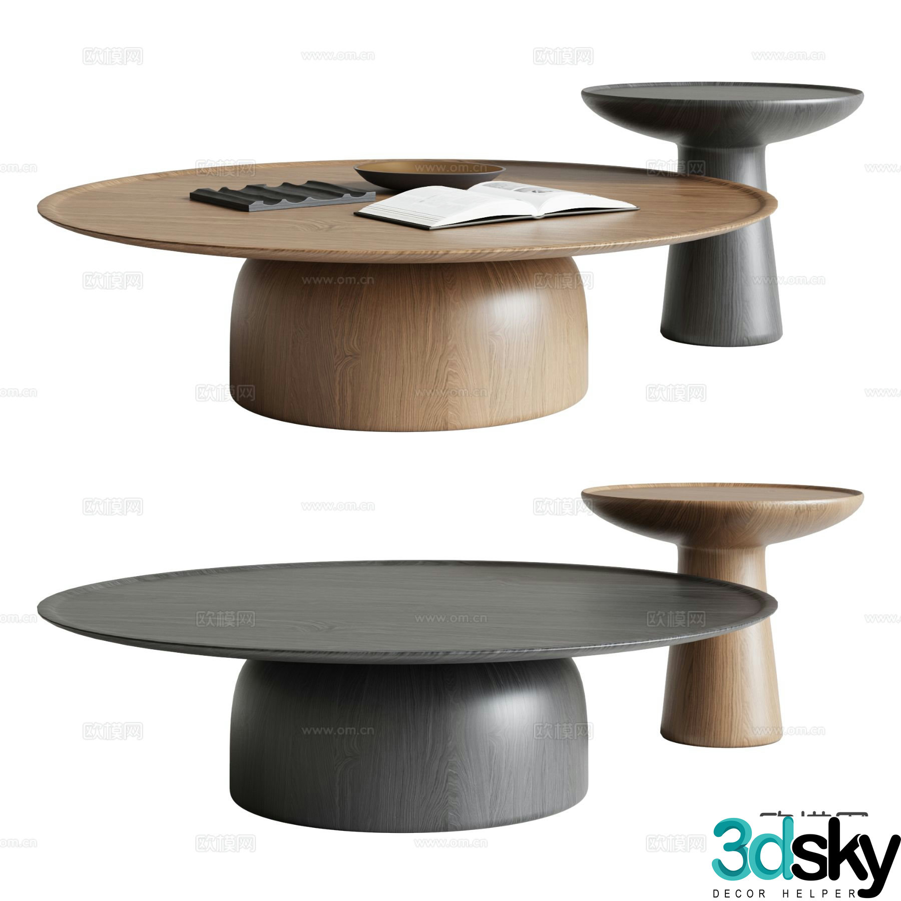 Modern double coffee table 3d model