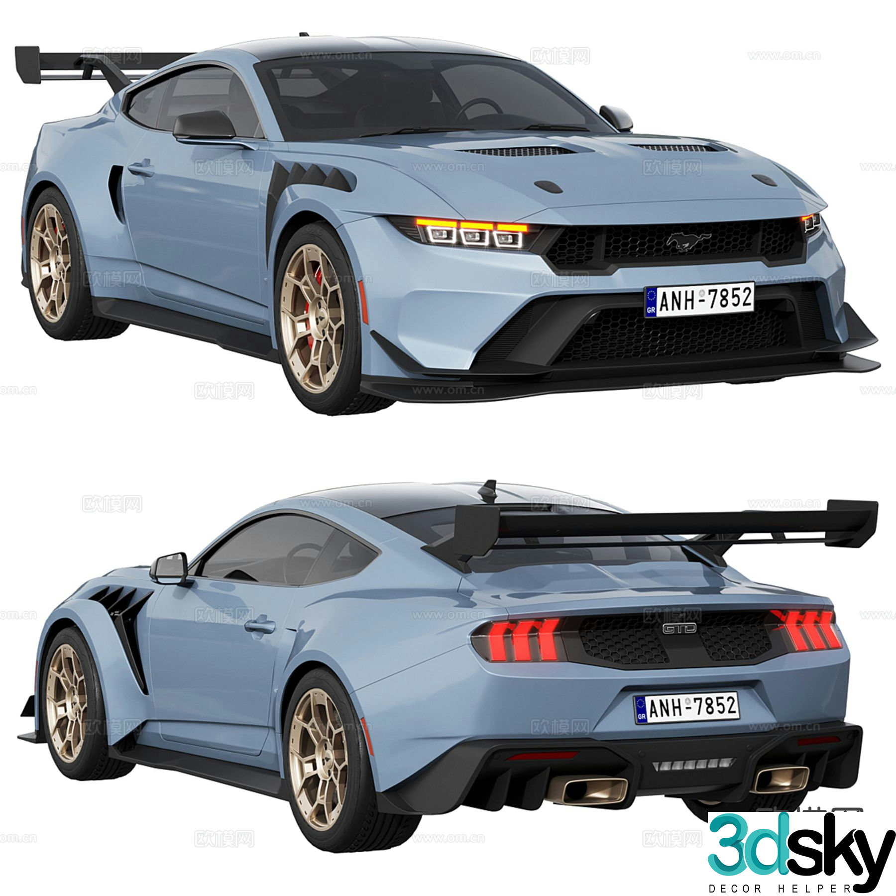 ford mustang car sports car 3d model