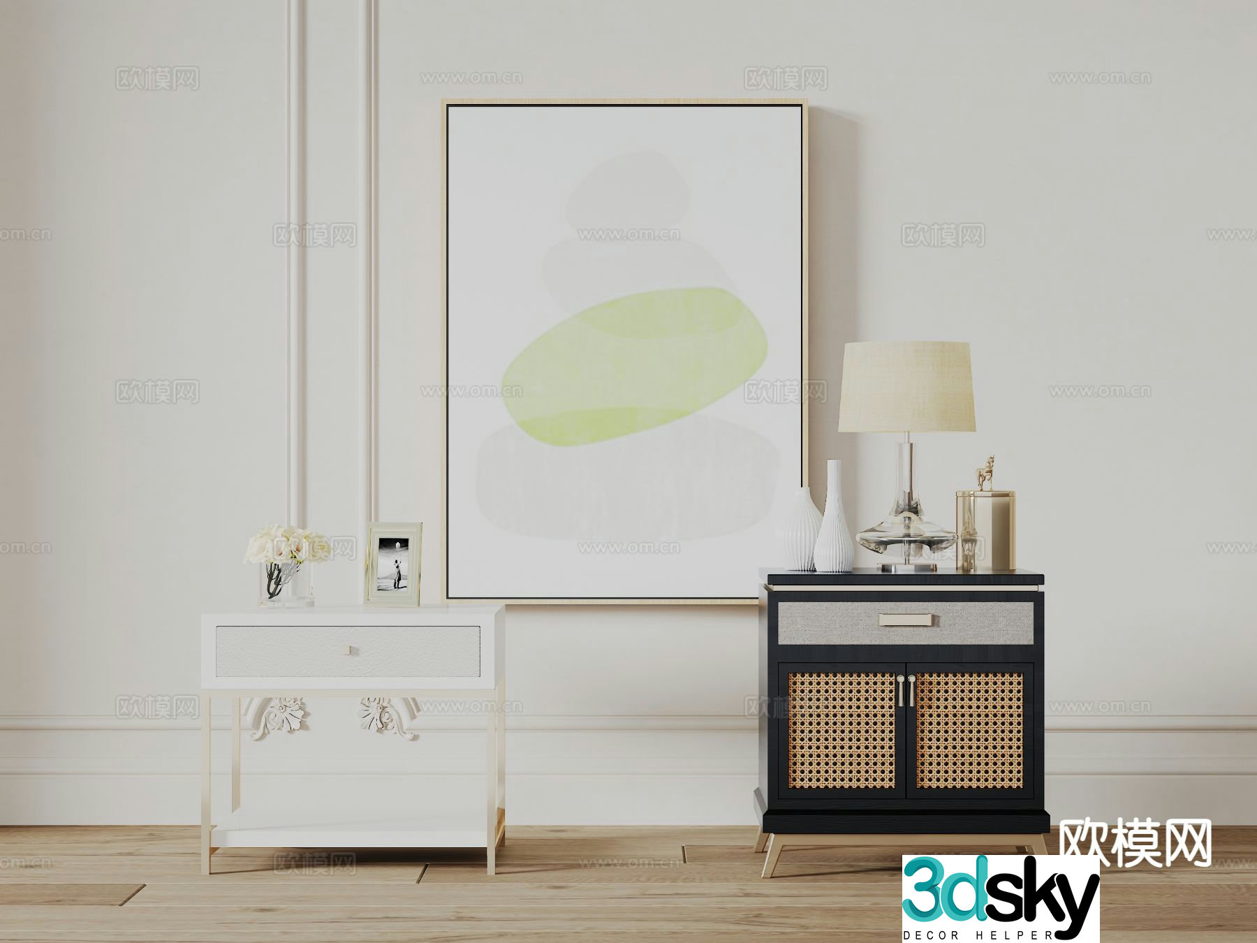 Modern bedside table 3d model