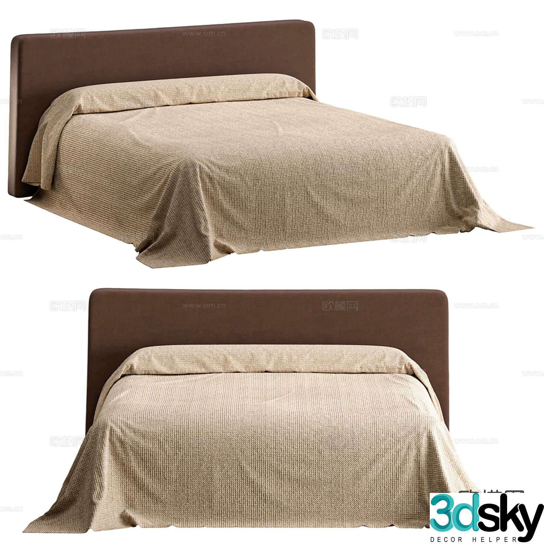 Zara Home antique style double bed 3d model