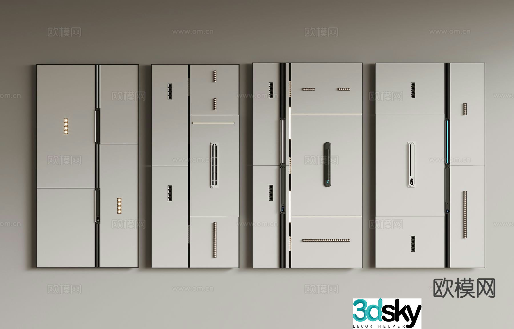 Modern integrated ceiling honeycomb large plate 3D model