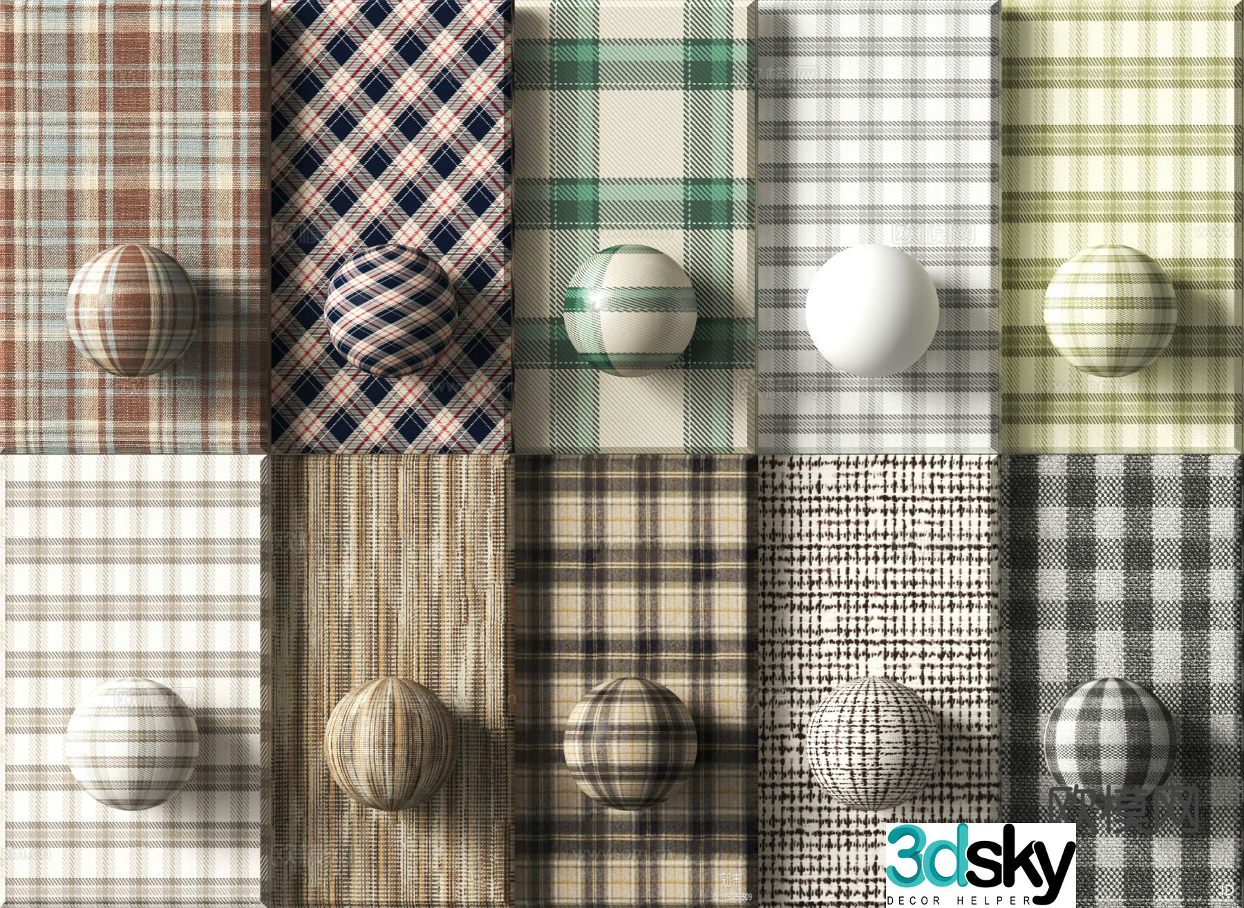 Modern plaid pattern 3d model