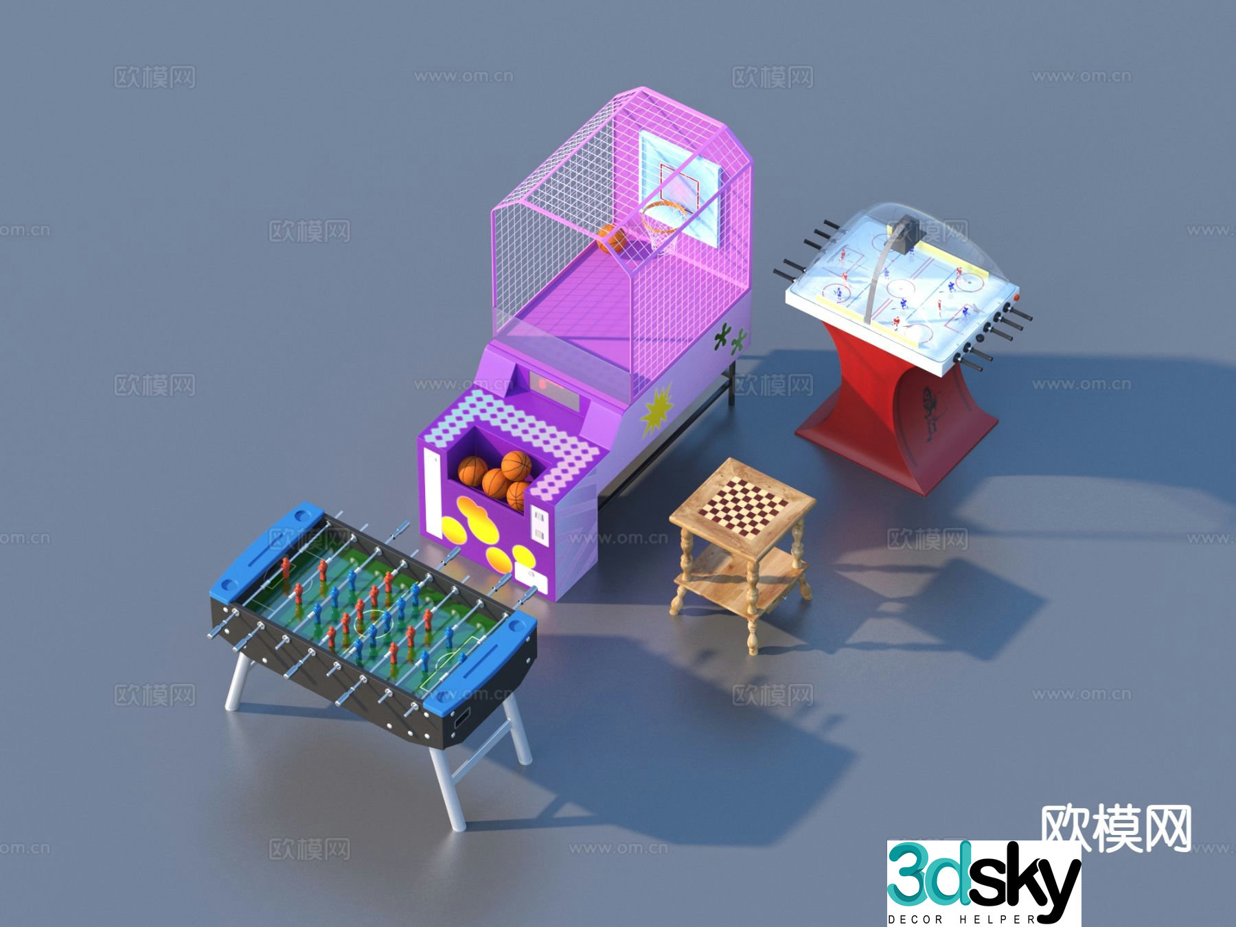 Game table entertainment equipment game arcade equipment 3d model