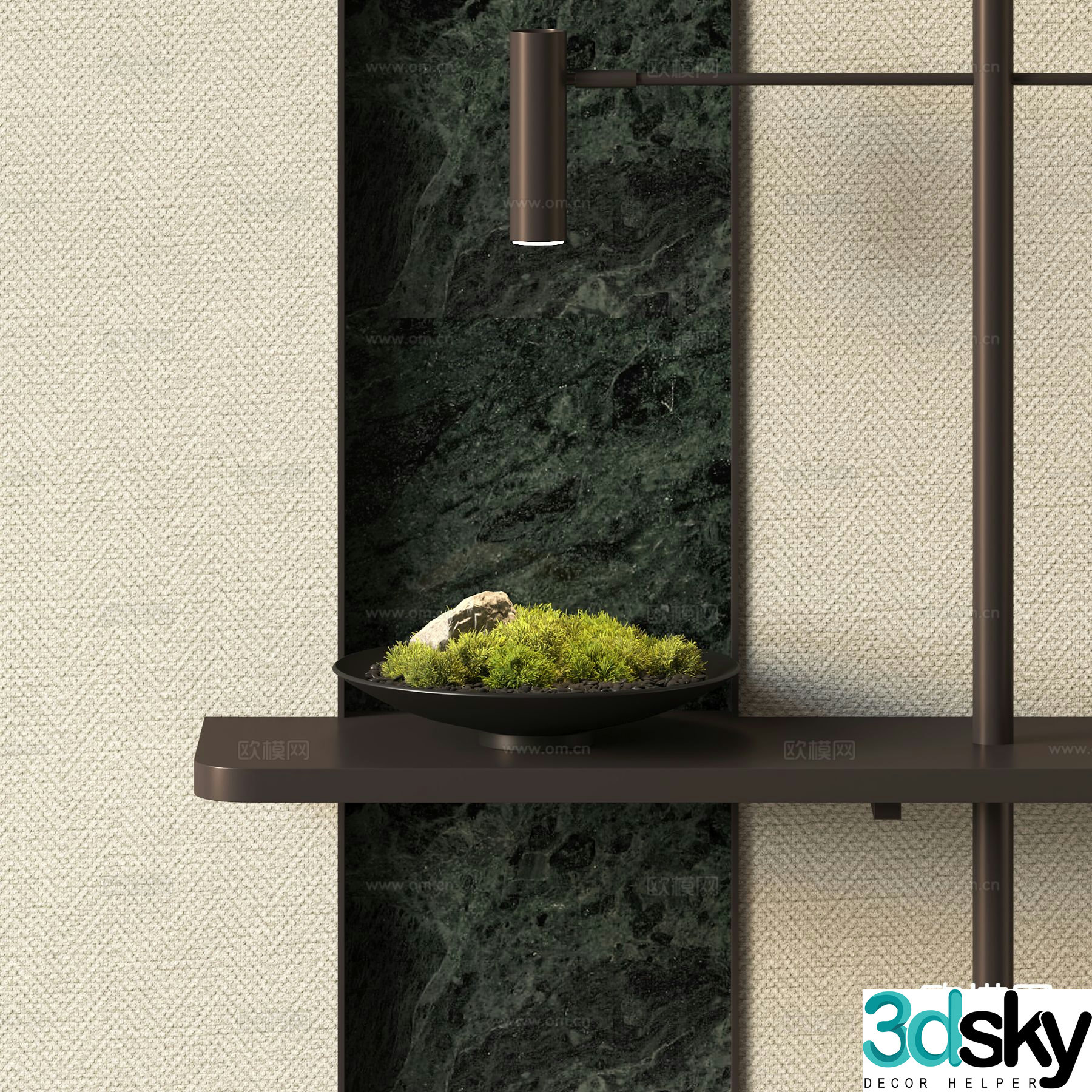 modern moss bonsai 3d model