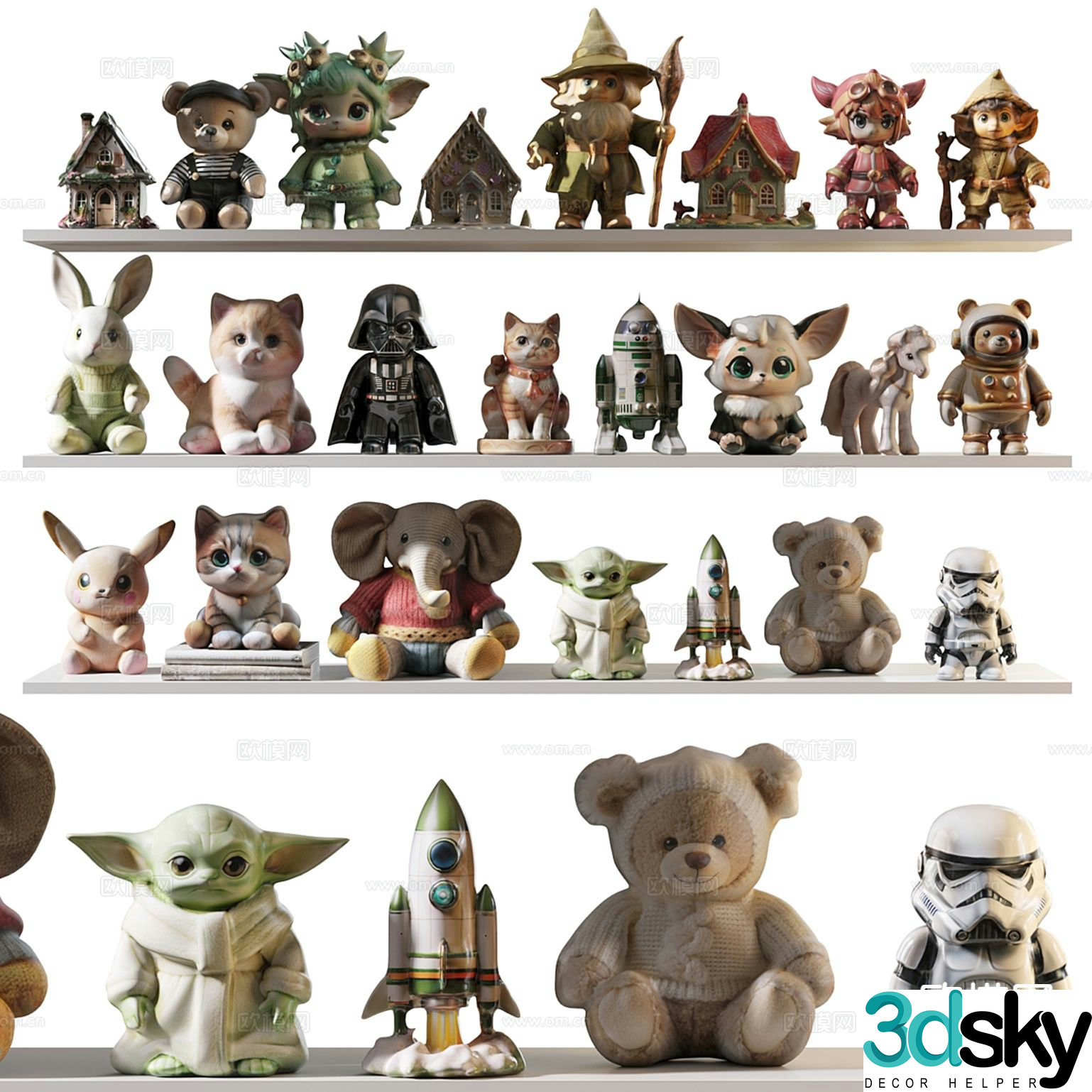 Modern figure toys 3d model