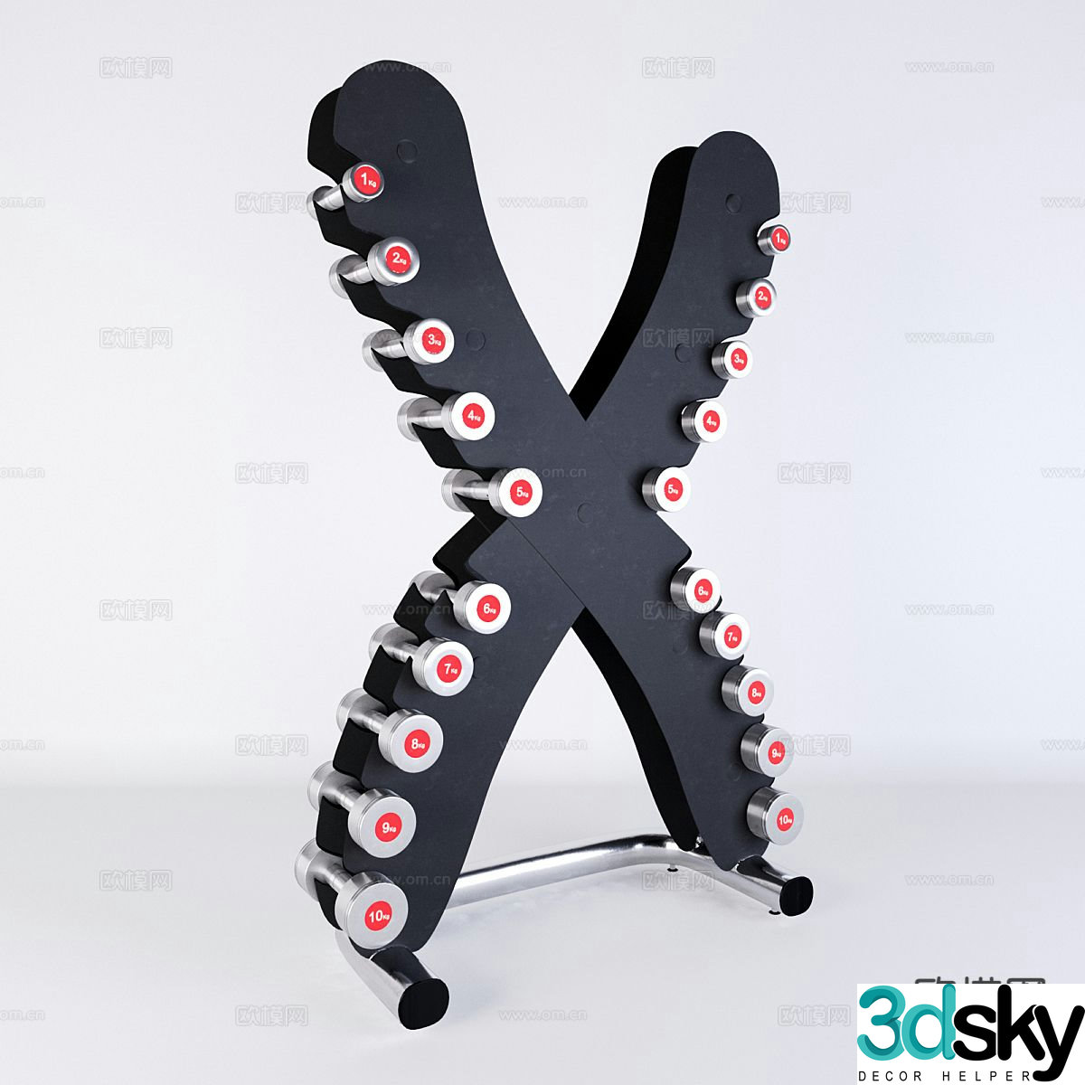 Dumbbell rack fitness equipment dumbbell storage rack 3d model
