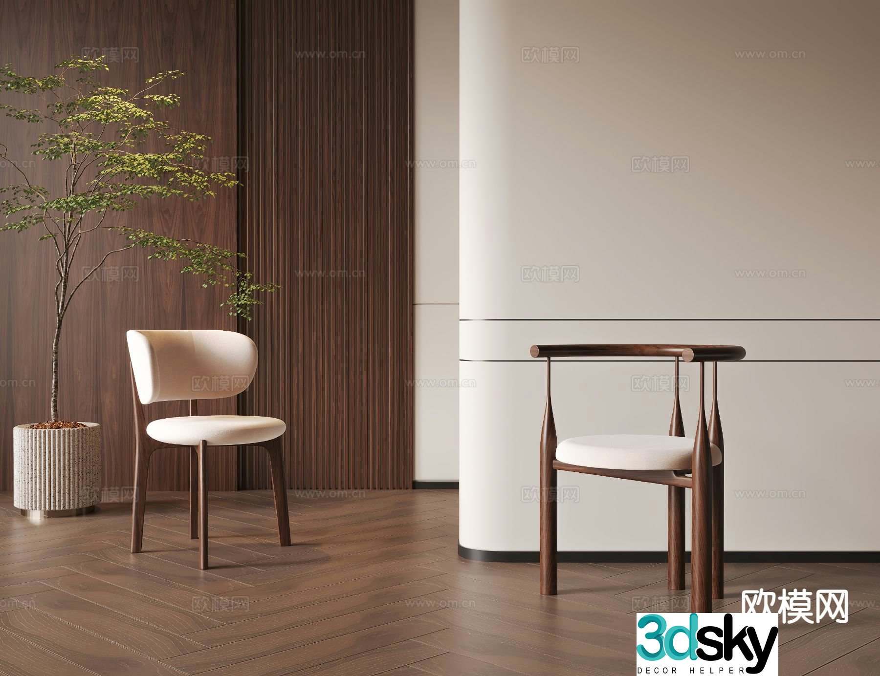Medieval single chair dining chair 3d model