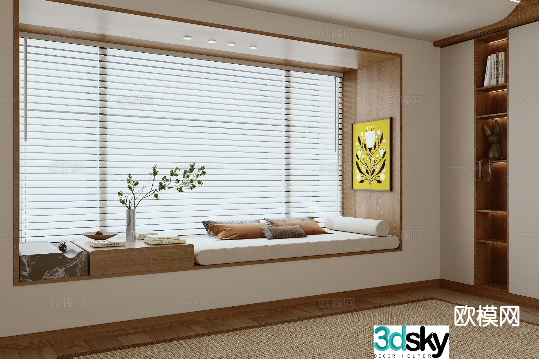 Modern bay window bay window cabinet 3d model