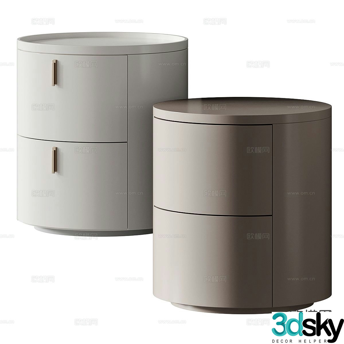 KOZA home modern round bedside table 3d model