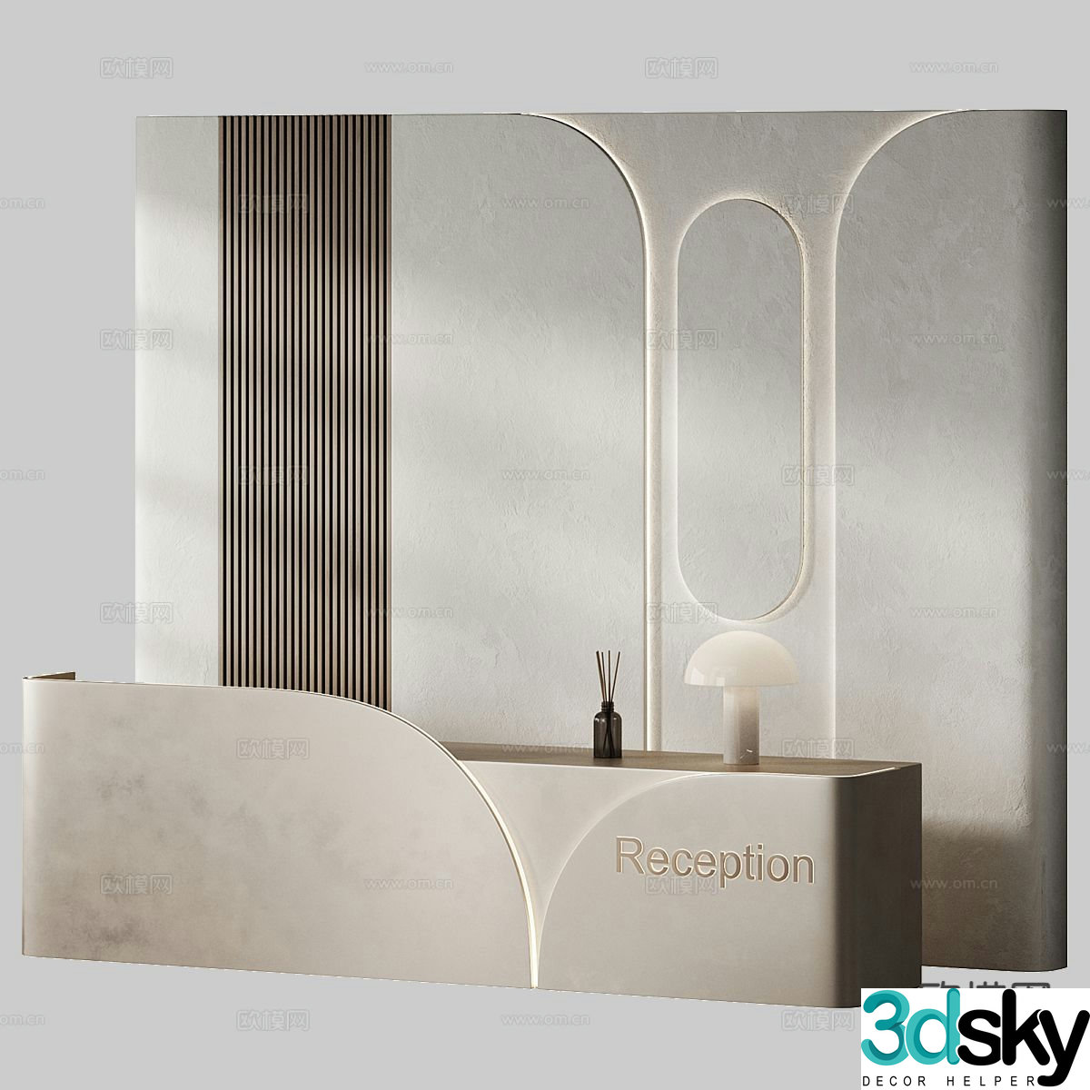 French reception desk 3d model