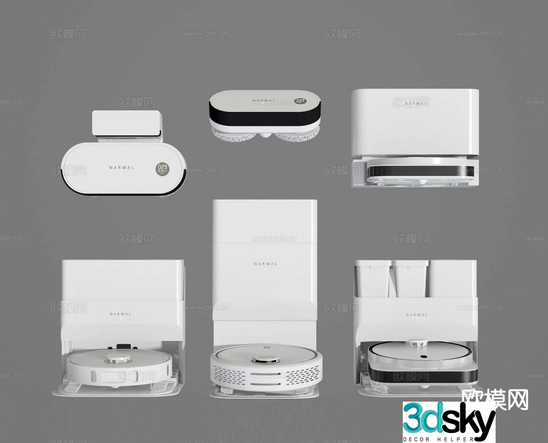 Modern sweeping robot 3d model