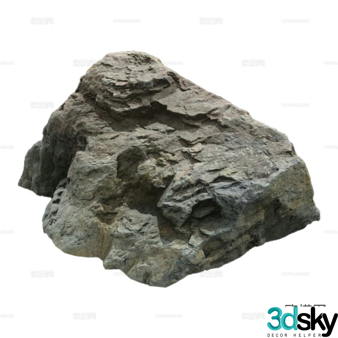 modern stone rock granite 3d model