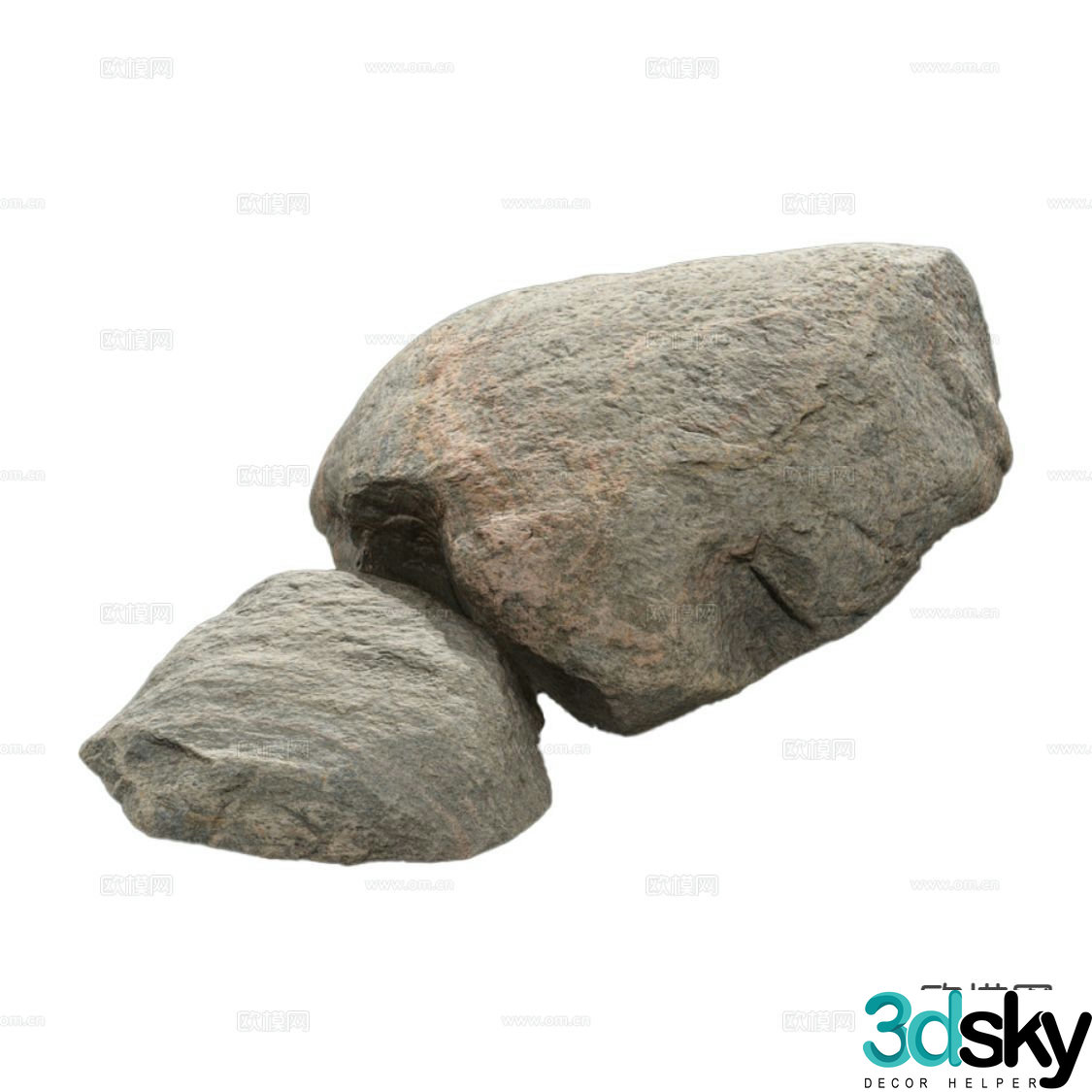modern rock granite 3d model