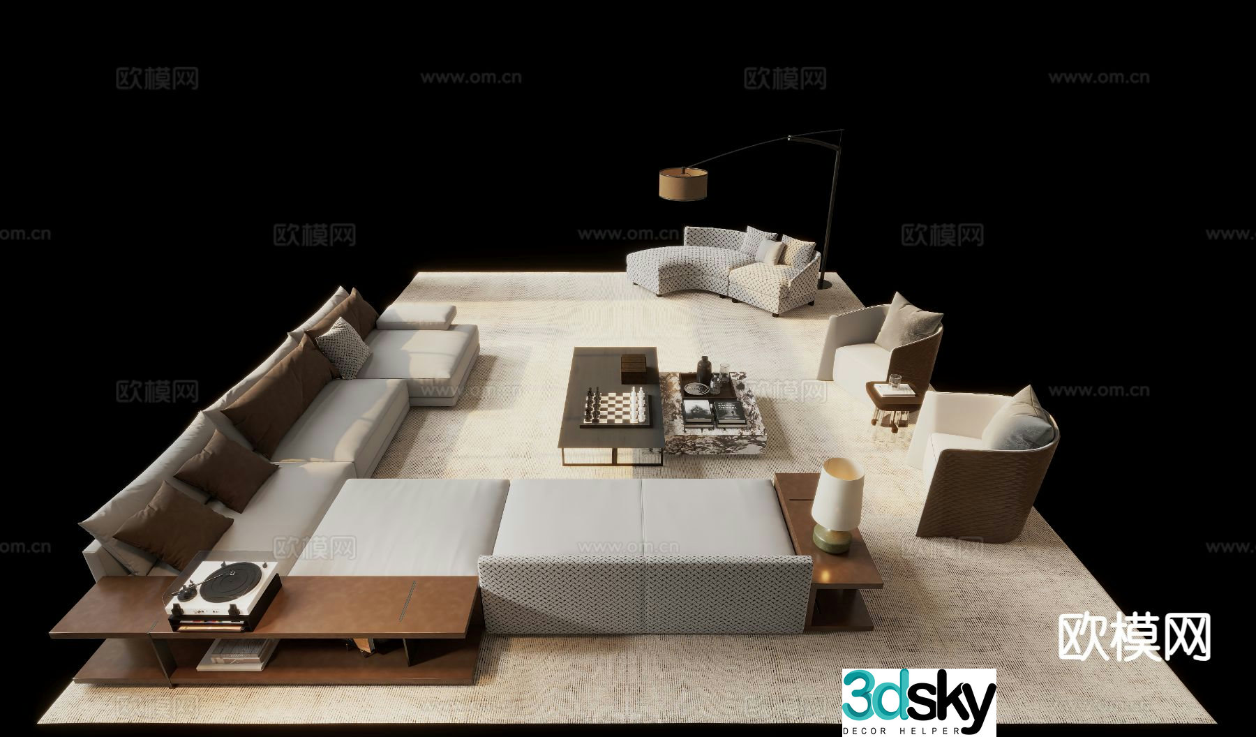 Modern sectional sofa 3d model