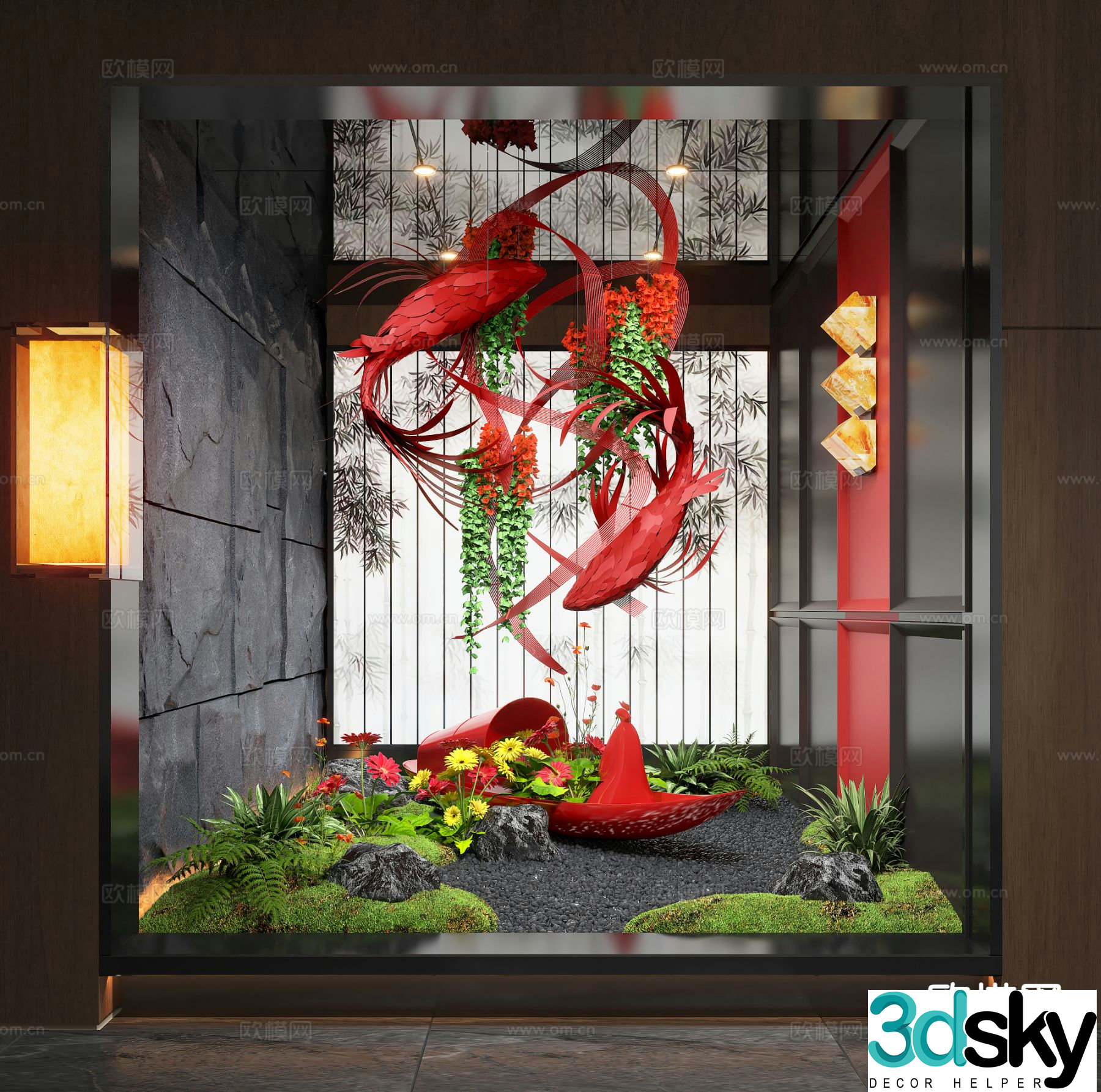 Modern interior landscape interior landscaping 3d model