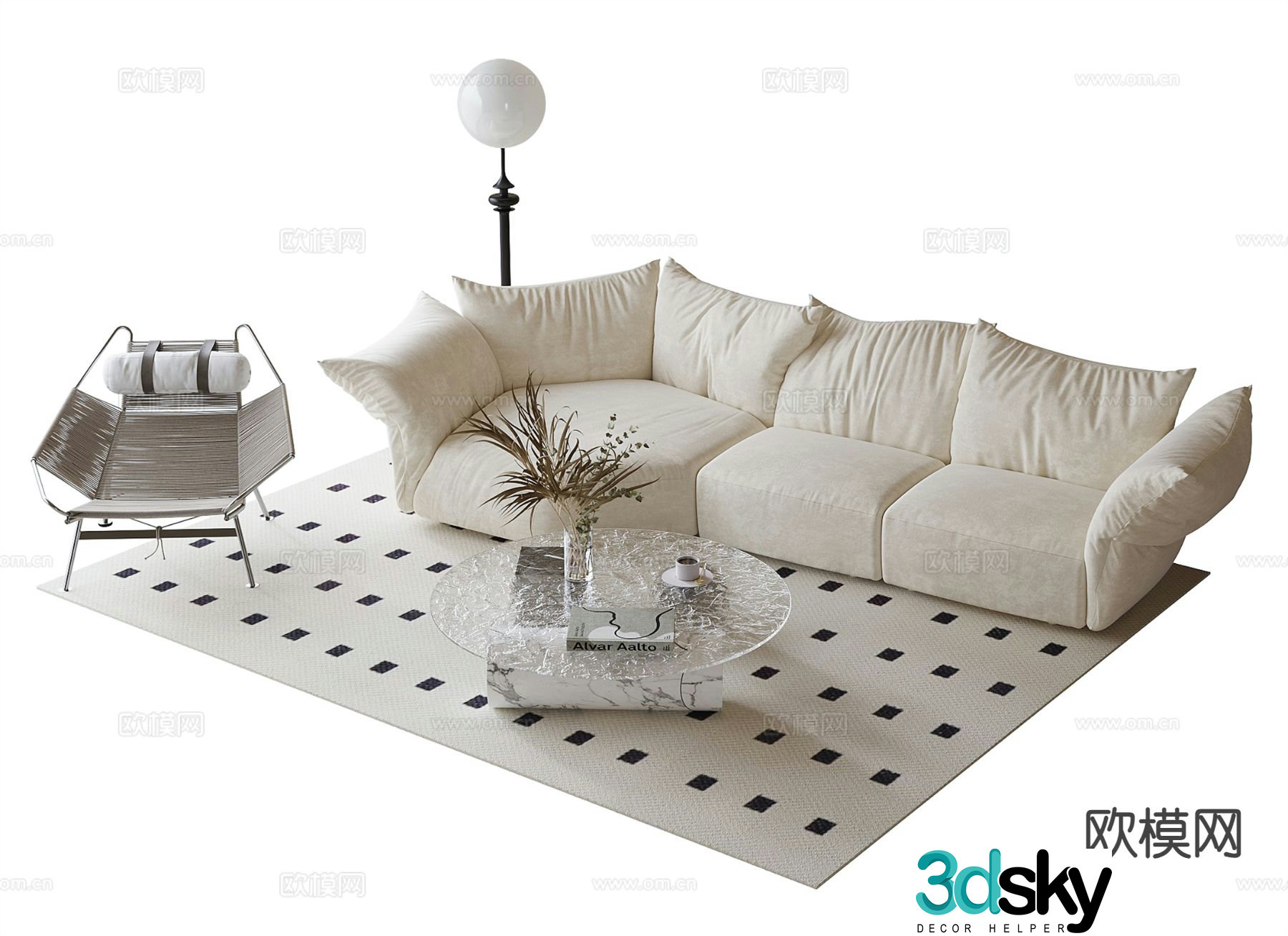 Modern modular sofa 3d model