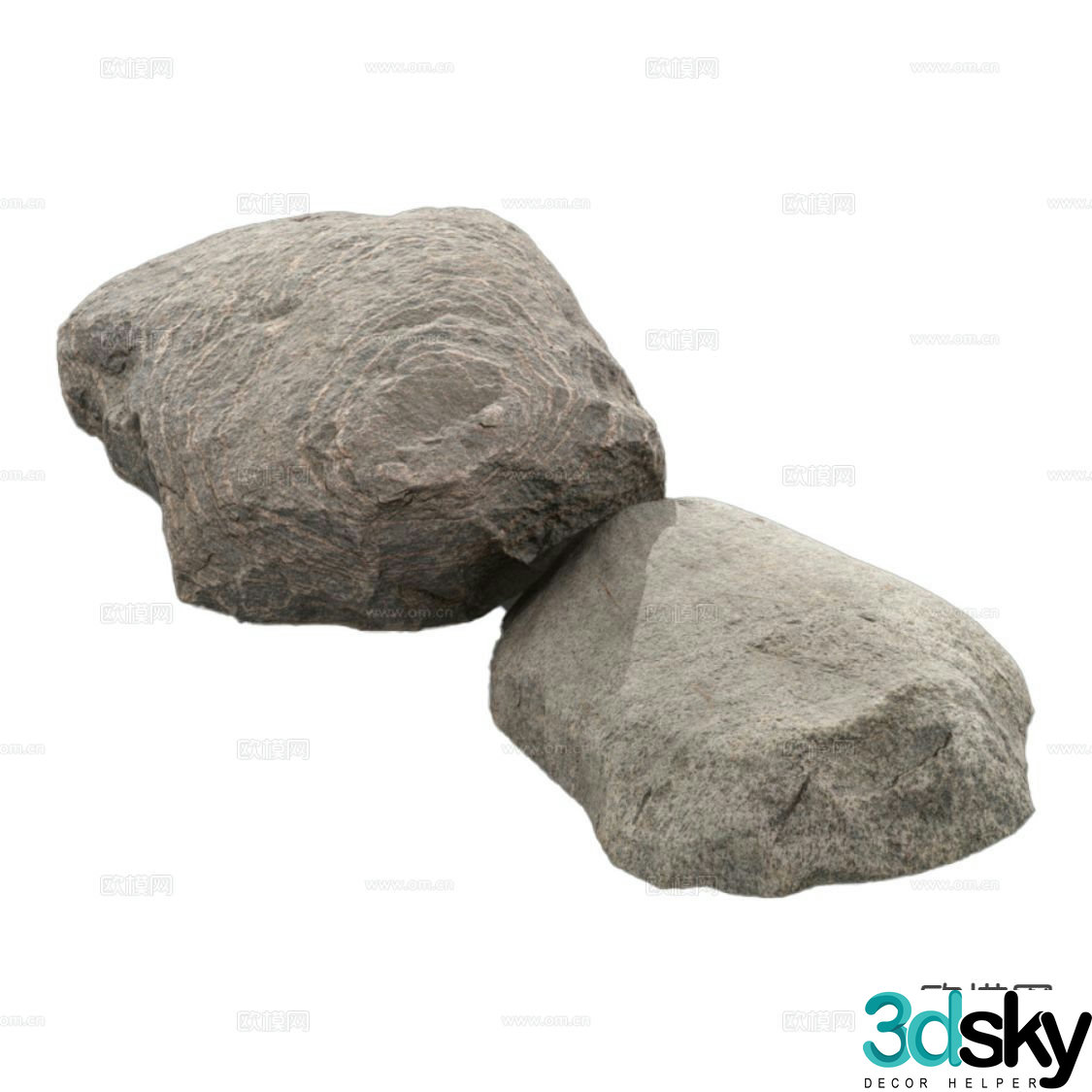 modern rock granite 3d model