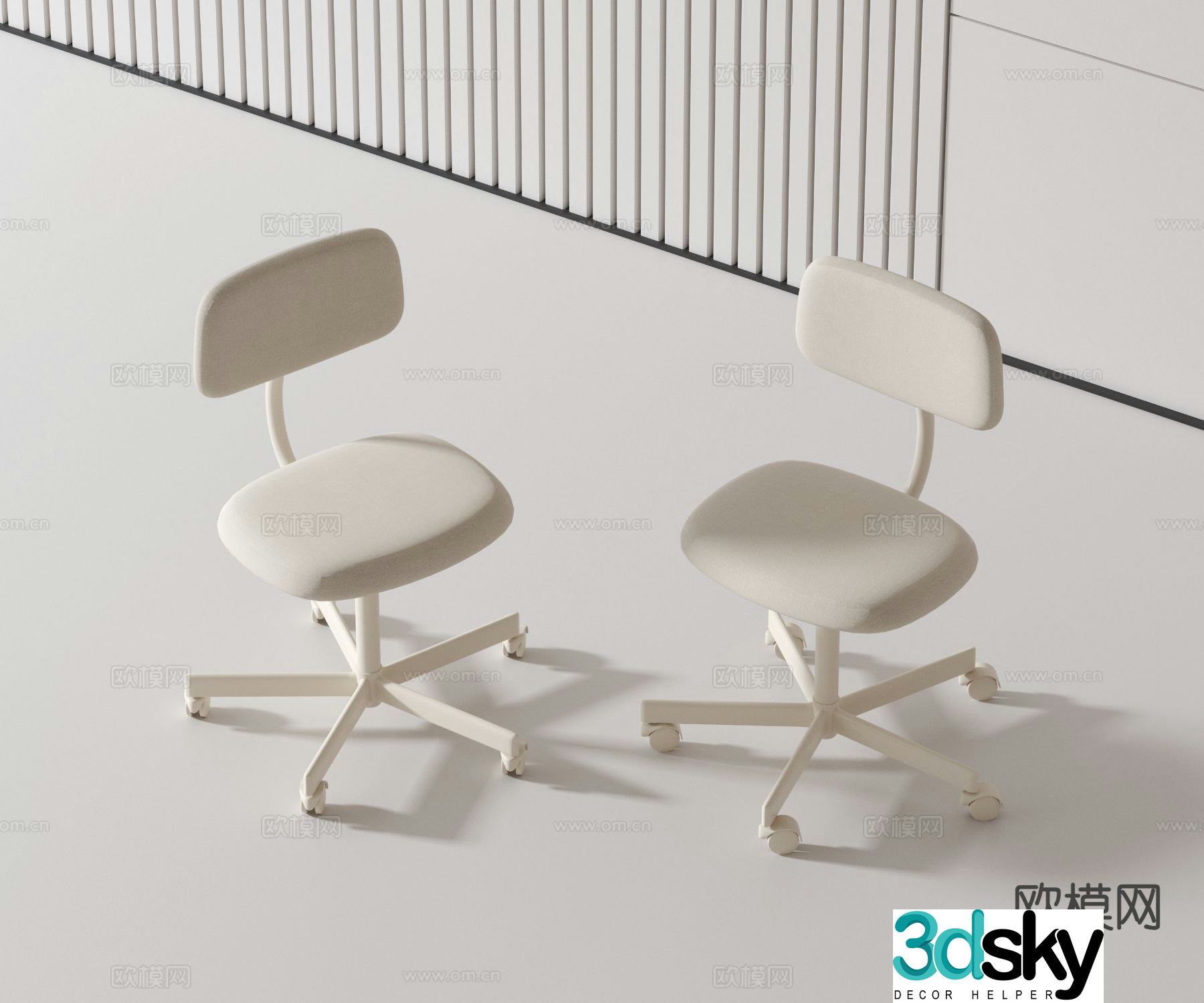 Modern children’s swivel chair 3d model