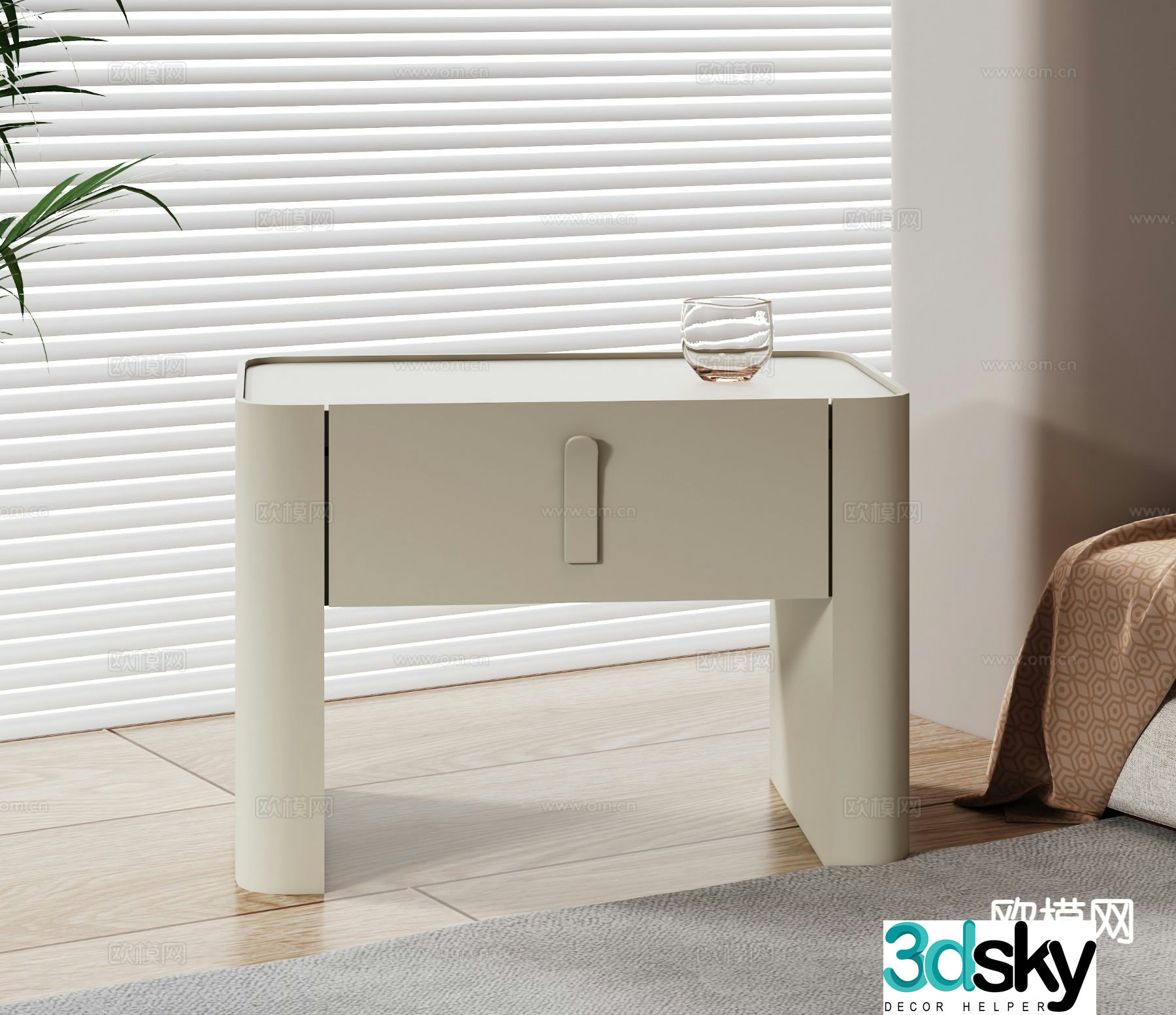Modern bedside table 3d model