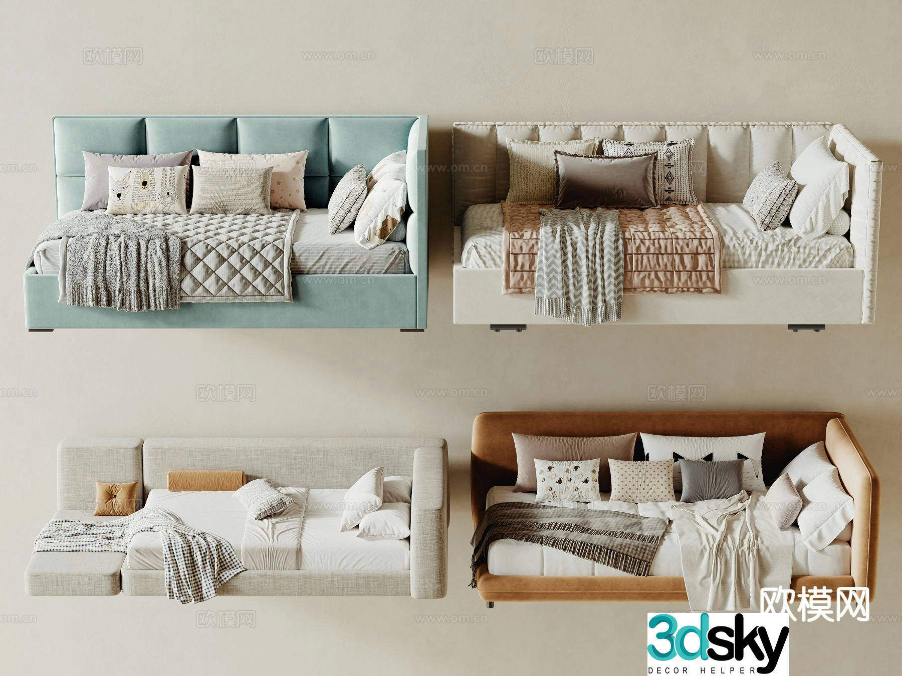 Modern sofa bed 3d model