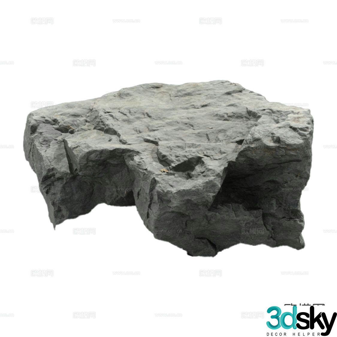 modern stone rock granite 3d model