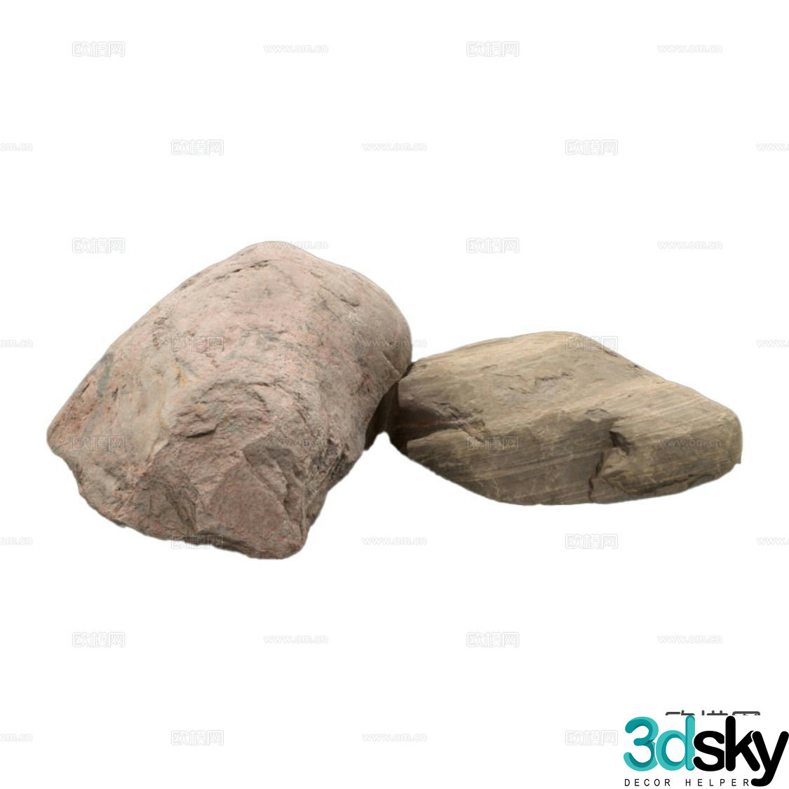 modern rock granite 3d model