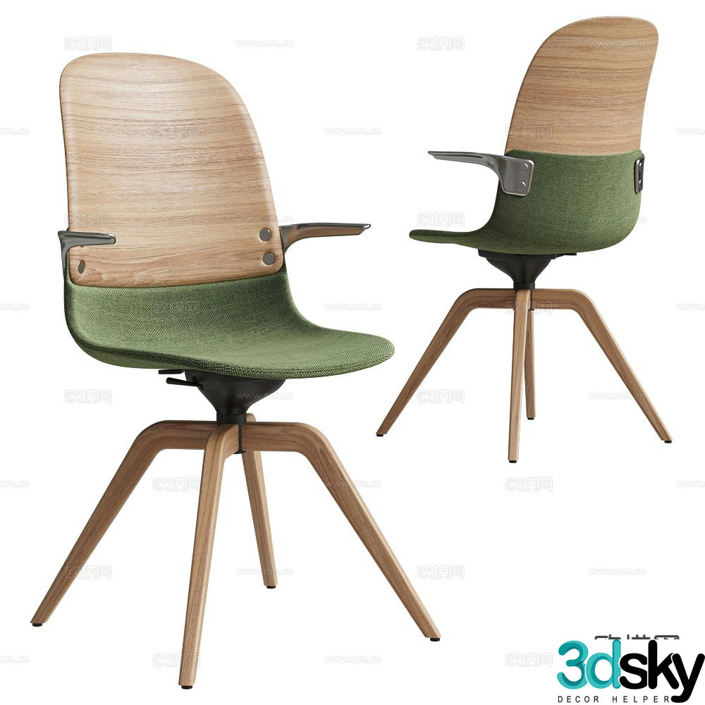Modern single chair dining chair 3d model
