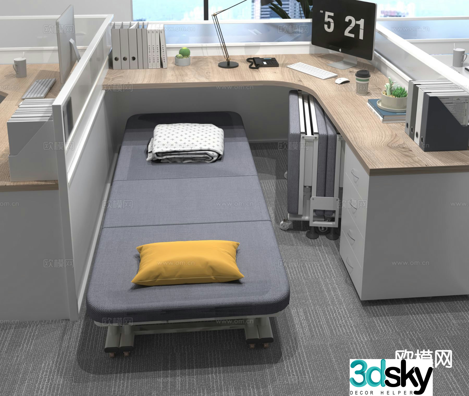 Modern office folding bed 3d model