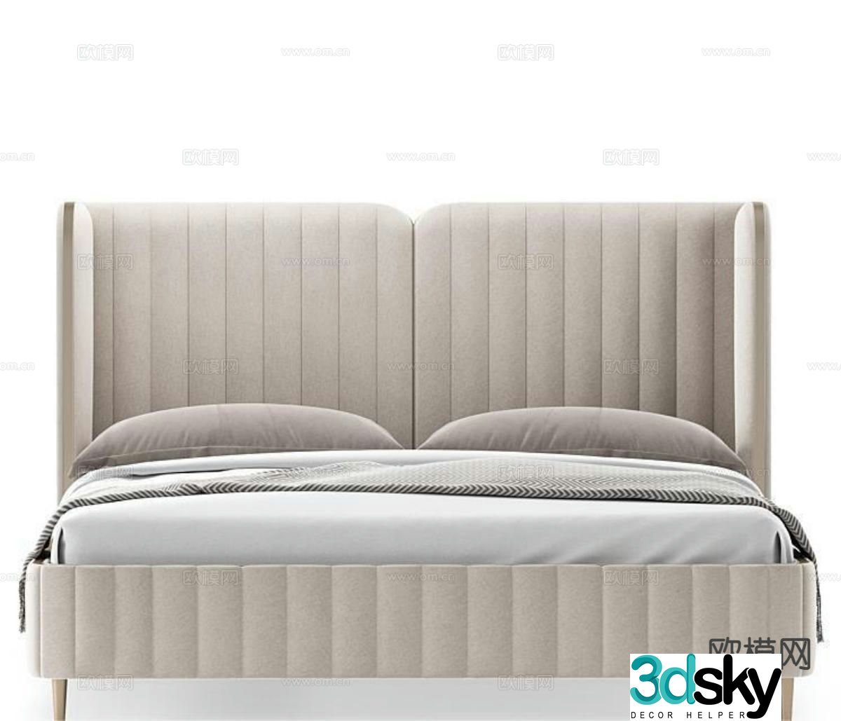 Modern double bed 3d model