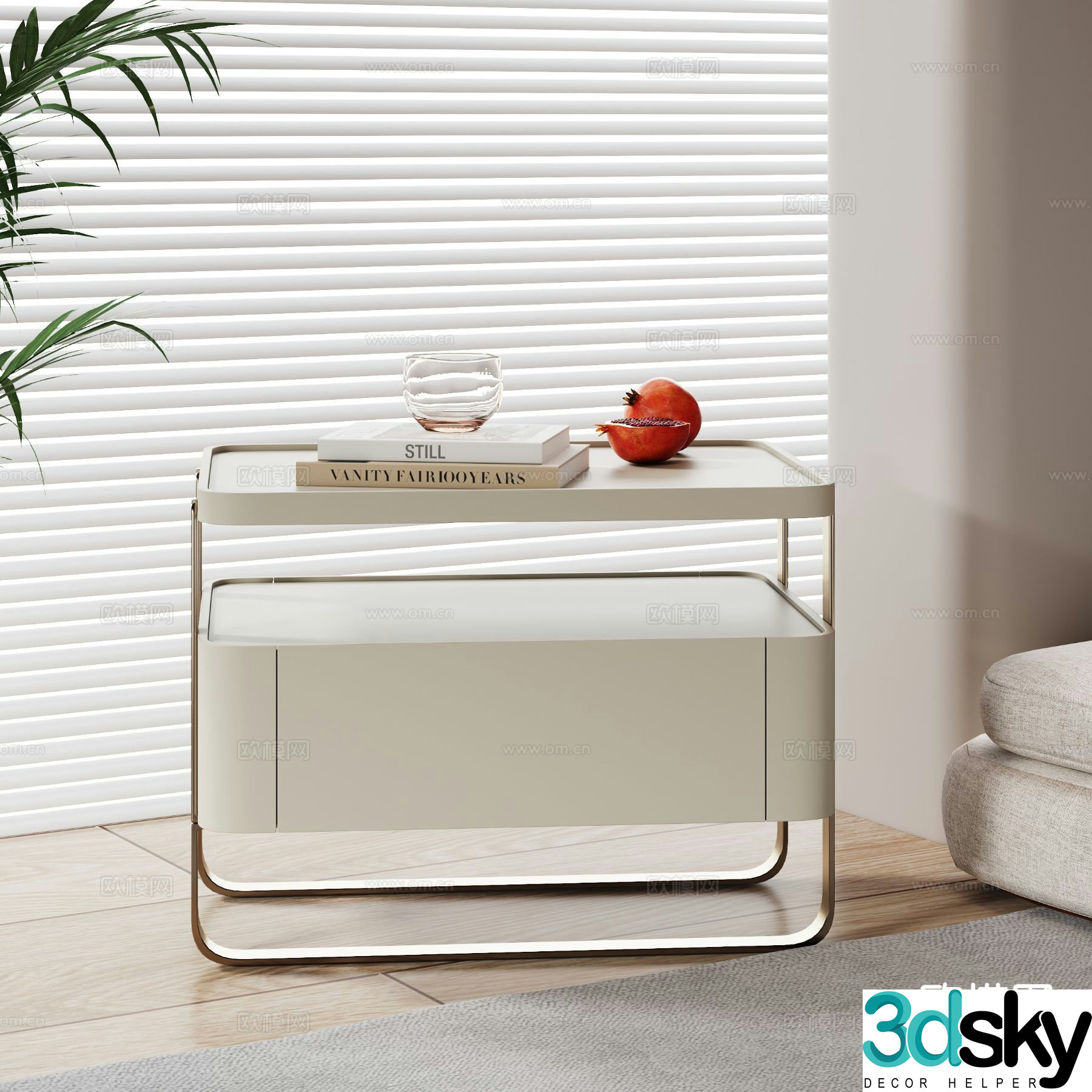Modern bedside table 3d model