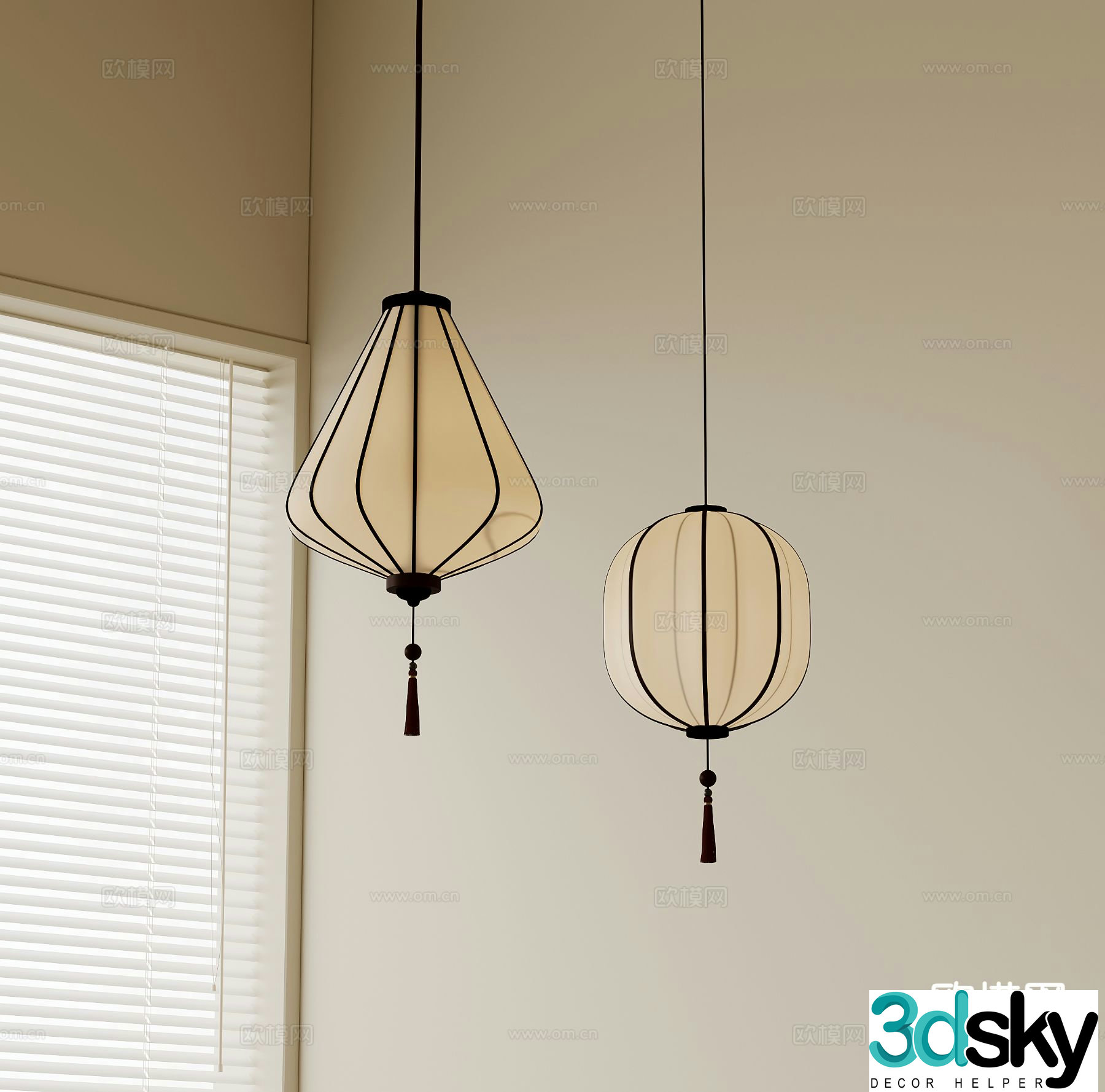 New Chinese chandelier 3D model