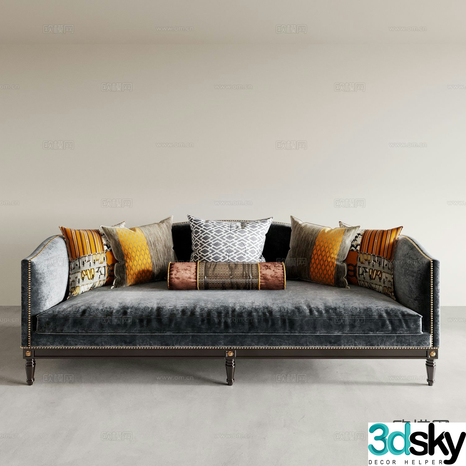 Neoclassical double sofa 3d model