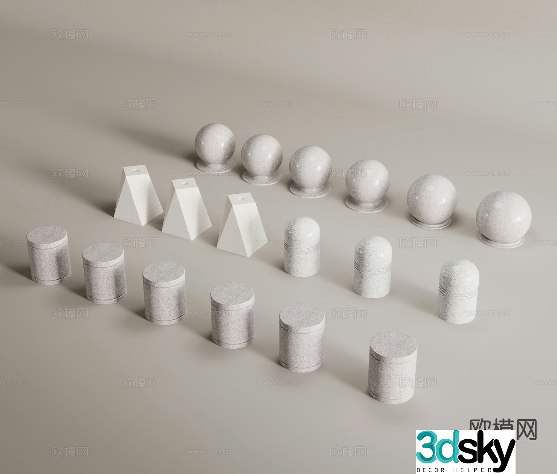 Vehicle blocker, speed bump, roadblock, railing, pedal facility 3D model