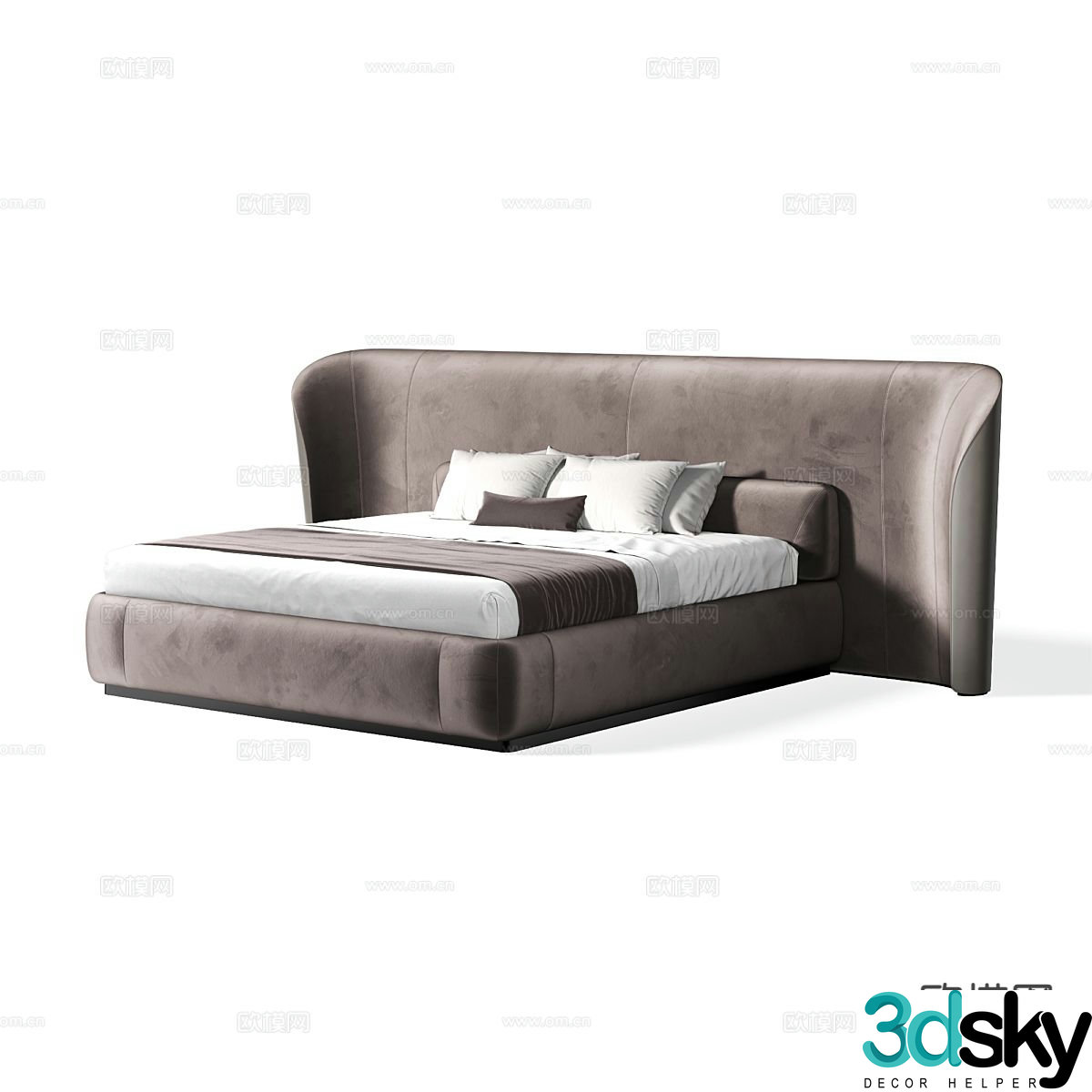 Italian double bed 3d model