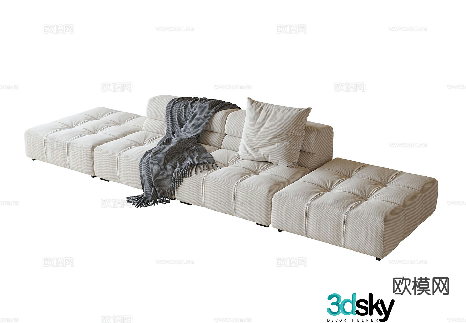 Modern multi-seater sofa 3d model