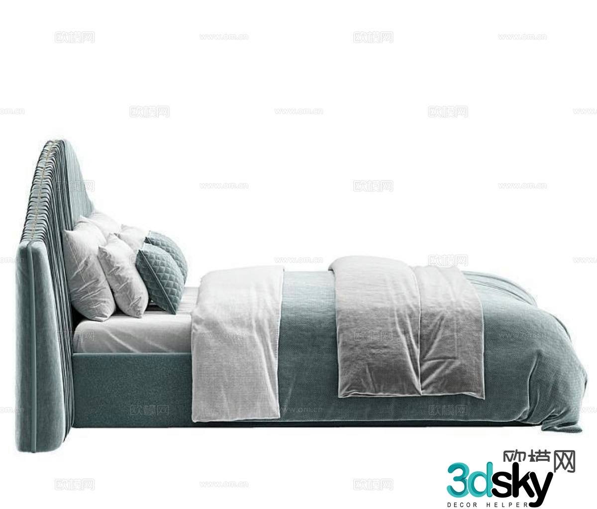 Modern double bed 3d model