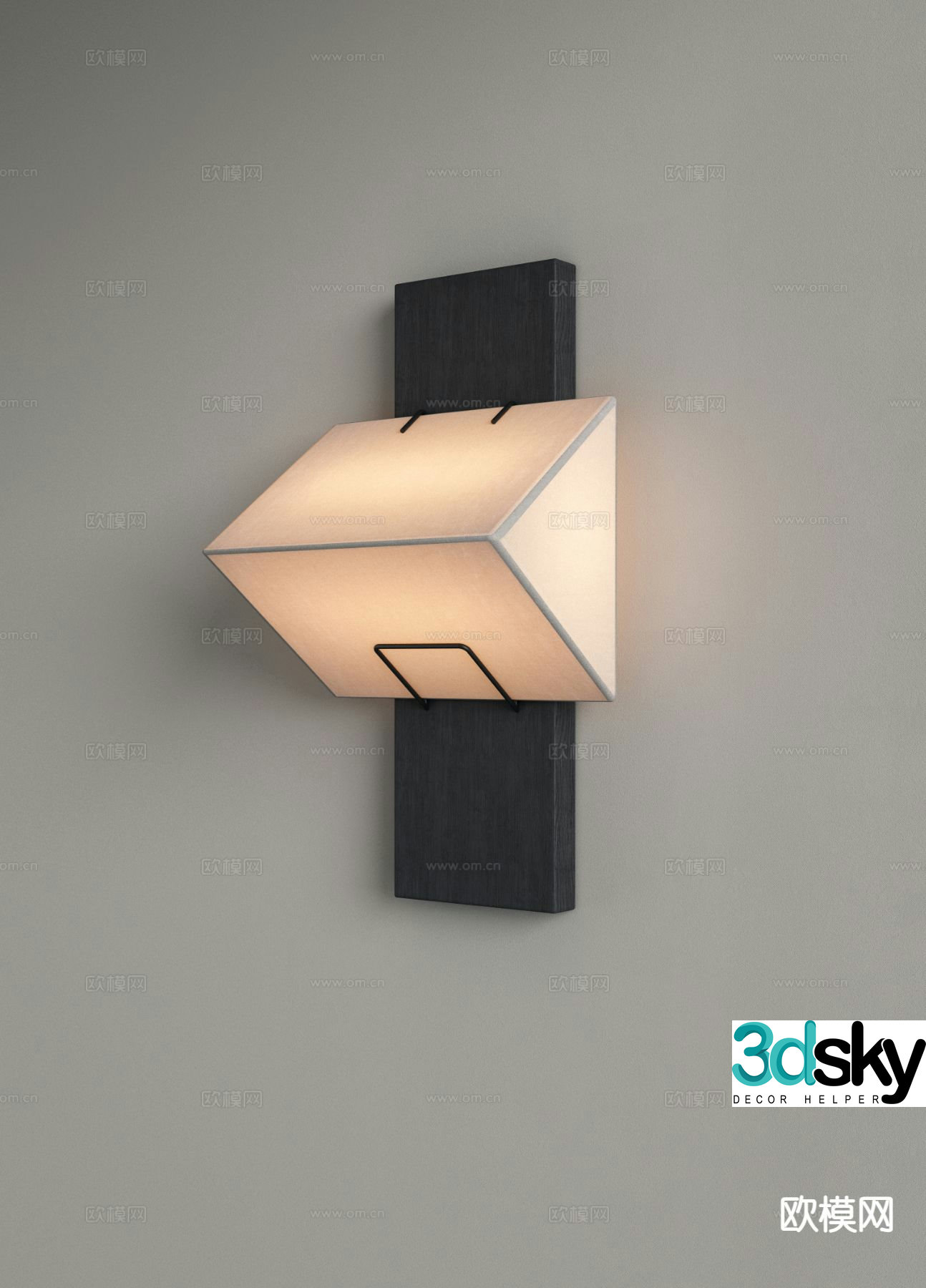 New Chinese Zen wall lamp fabric wall lamp 3D model