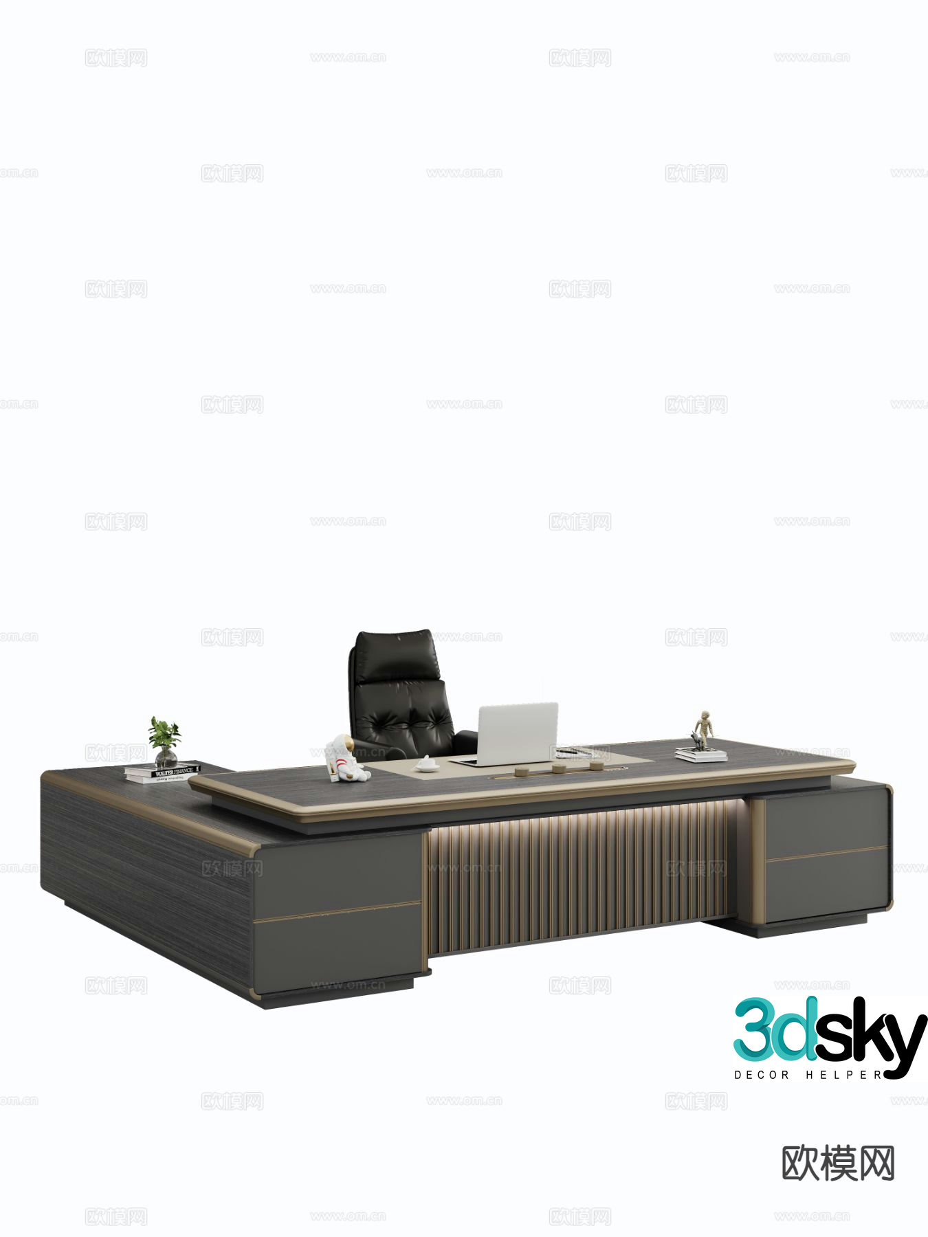 Light luxury boss table executive table executive table 3D model