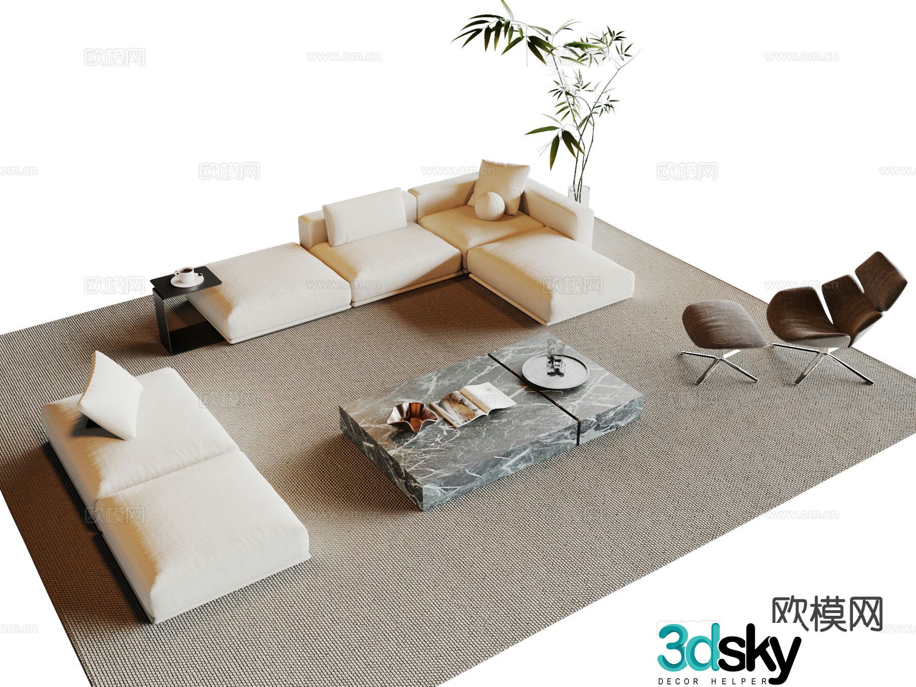 Modern sectional sofa 3d model