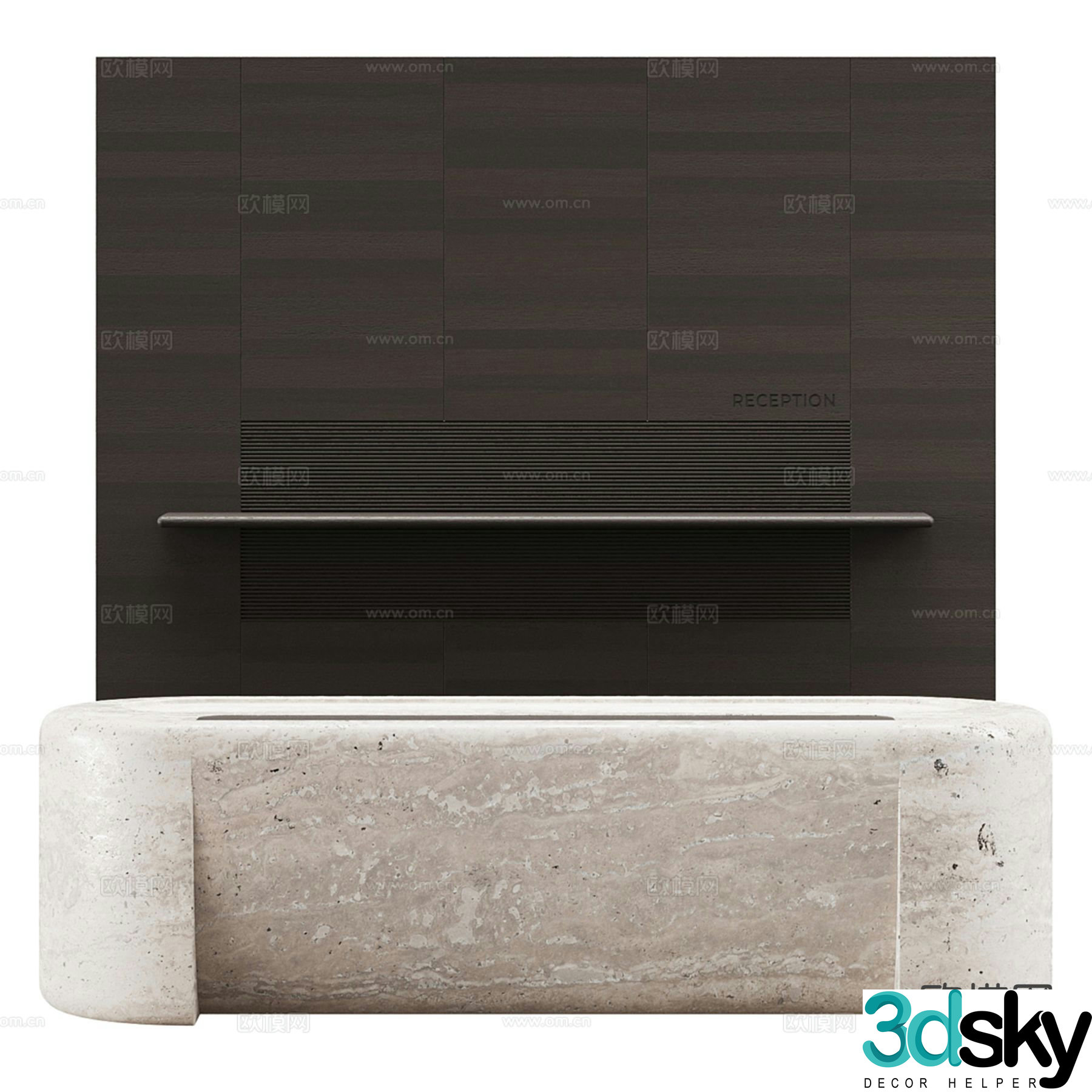 Modern office front desk reception desk service desk 3d model