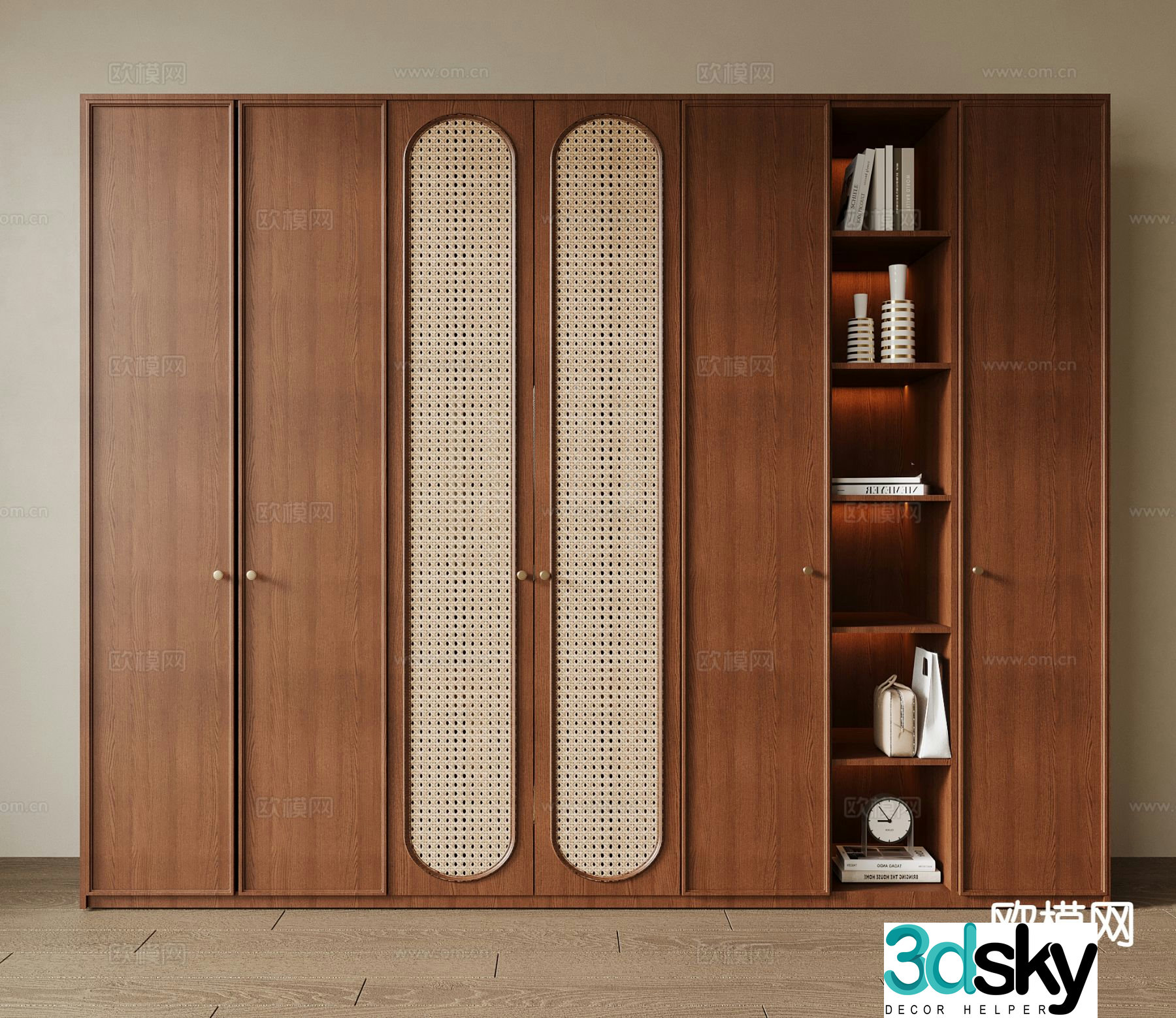 Middle-aged wind wardrobe 3d model
