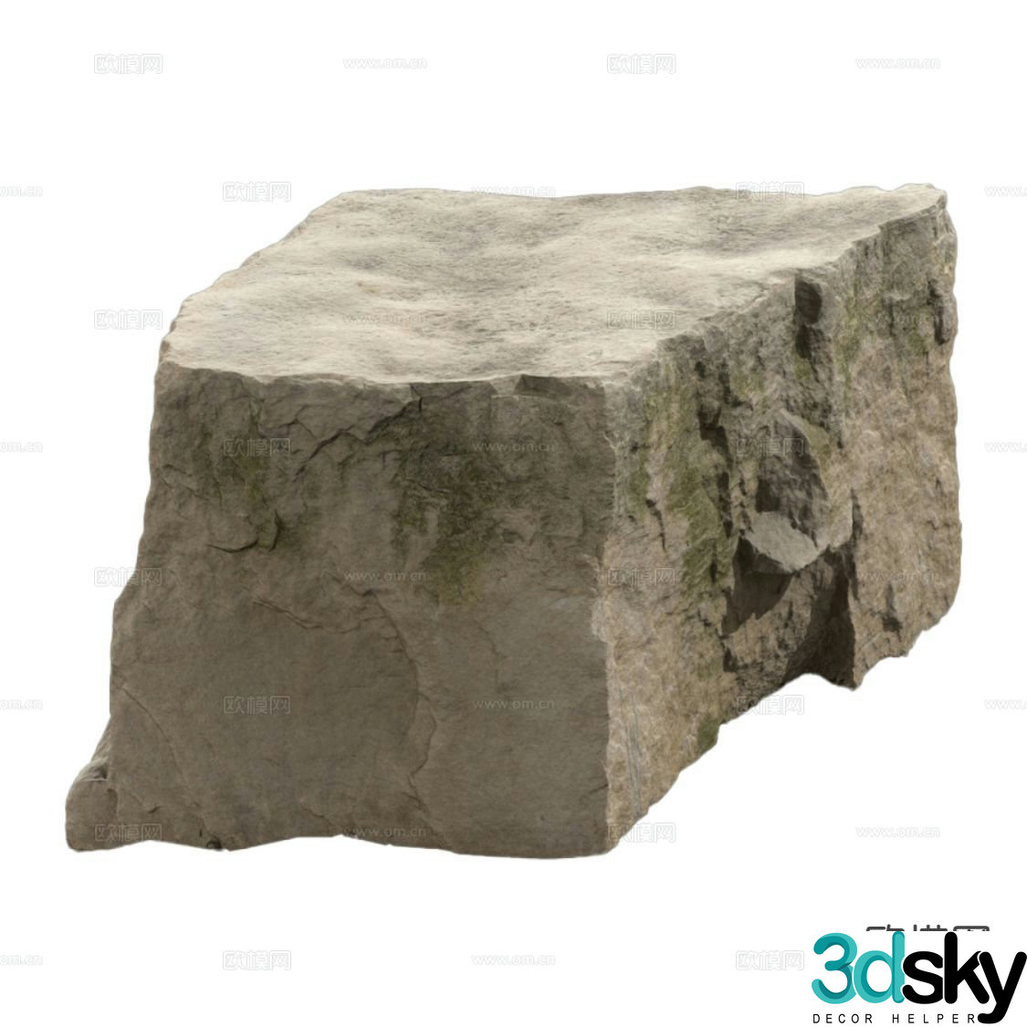 modern rock granite 3d model