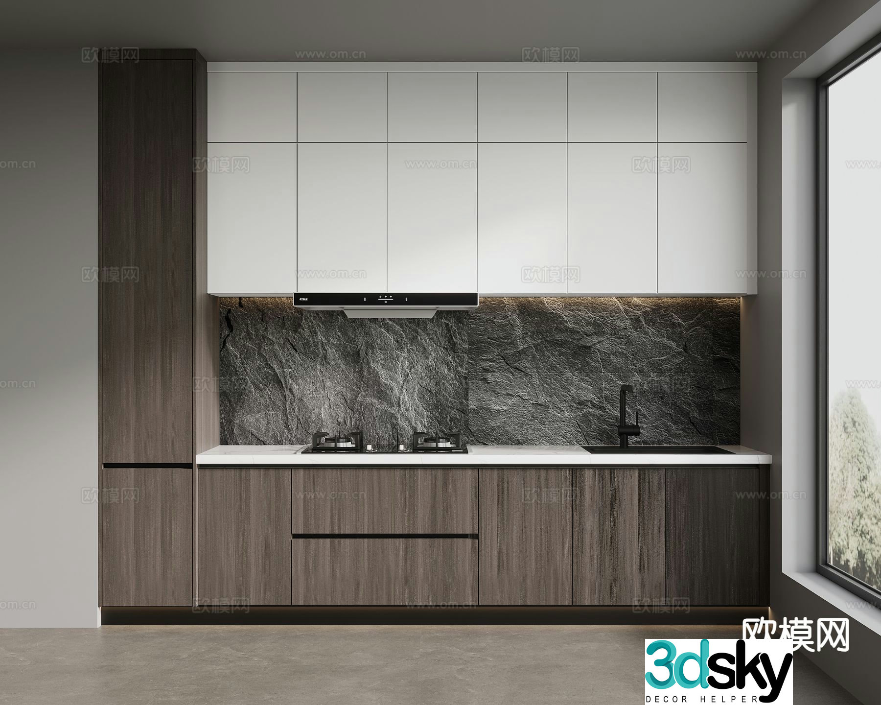 modern kitchen cabinet 3d model