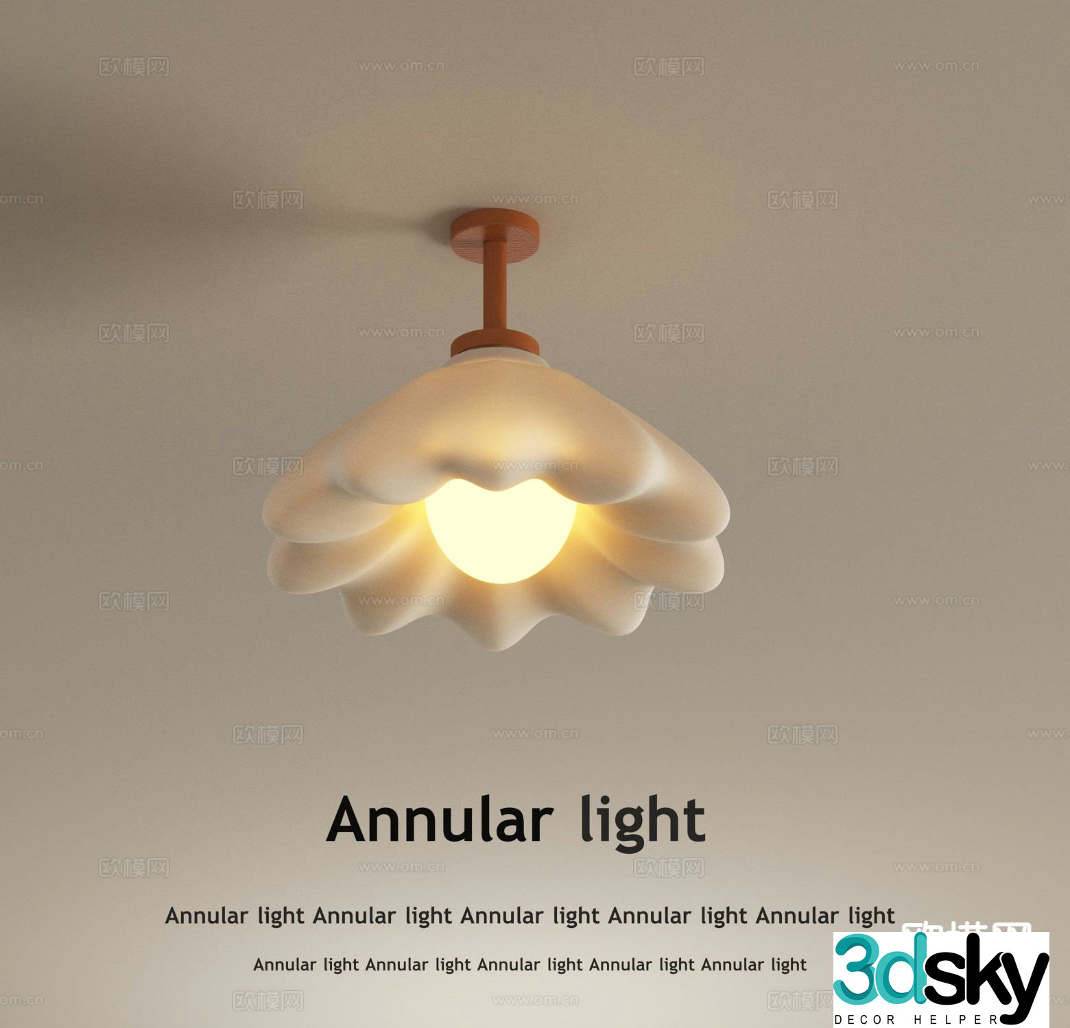 Cream style ceiling lamp 3d model
