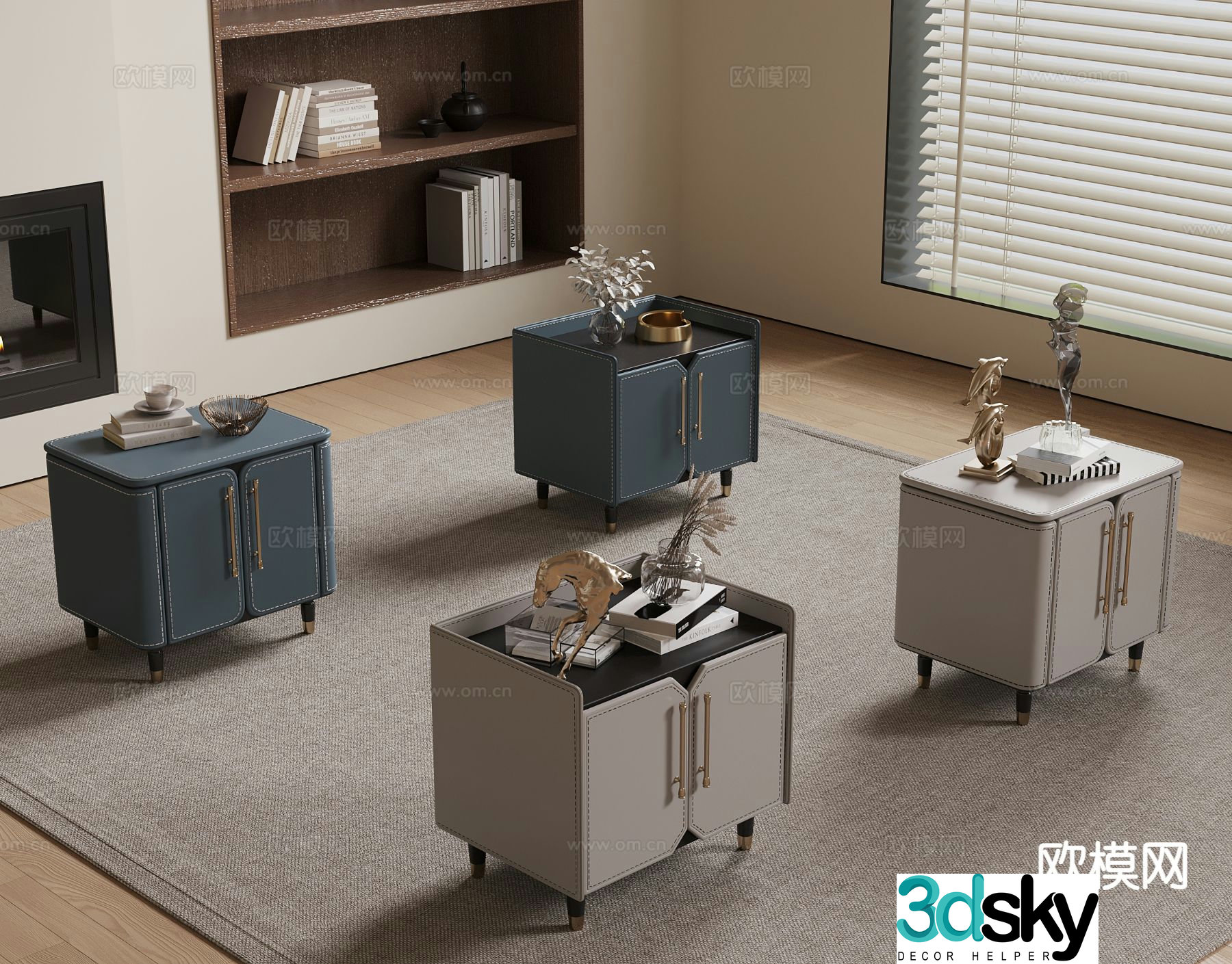 Modern bedside table 3d model
